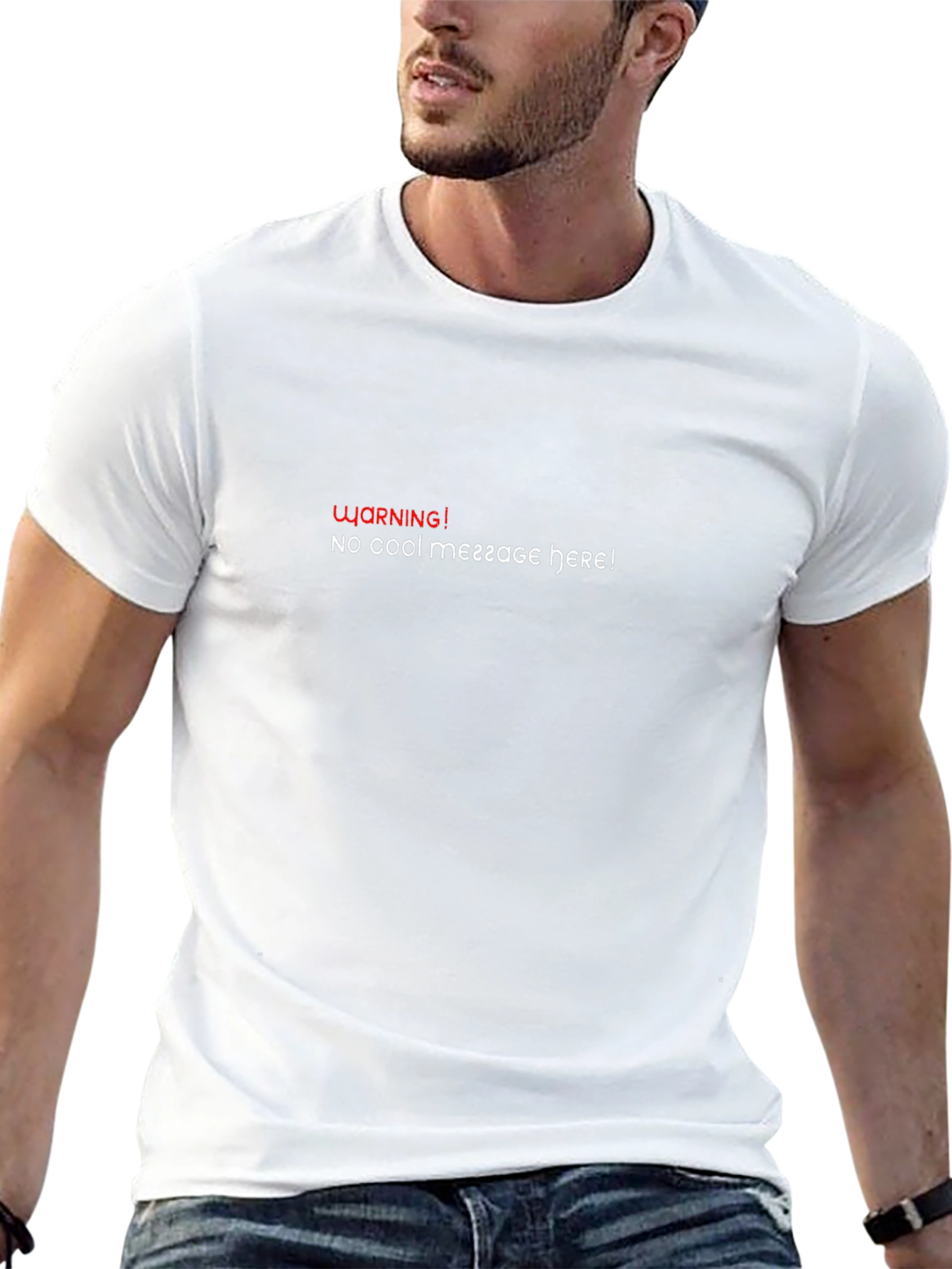 Warning! No Cool Message Here Black T-Shirt