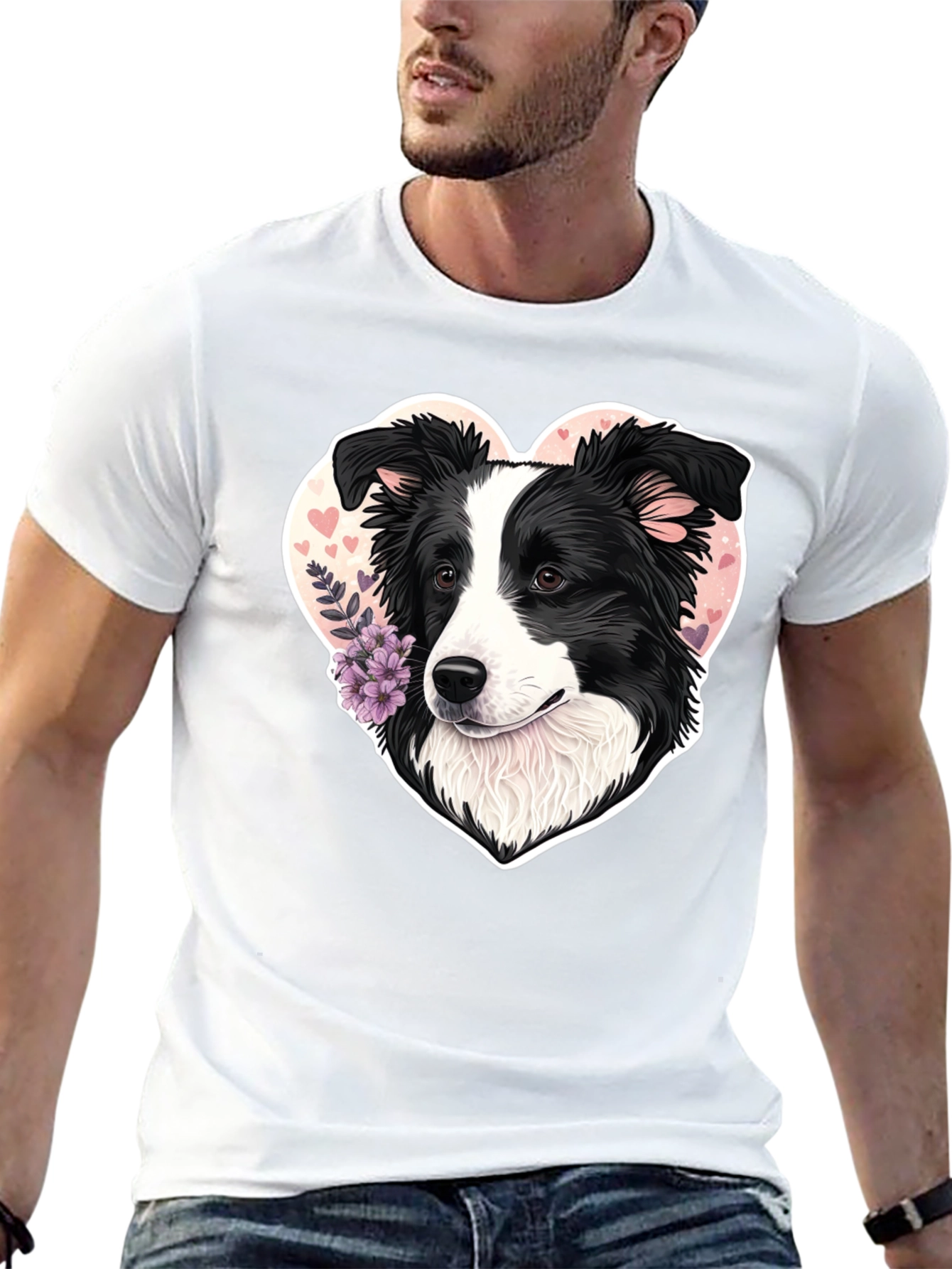 Border Collie Heart T-Shirt - Dog Lover Tee