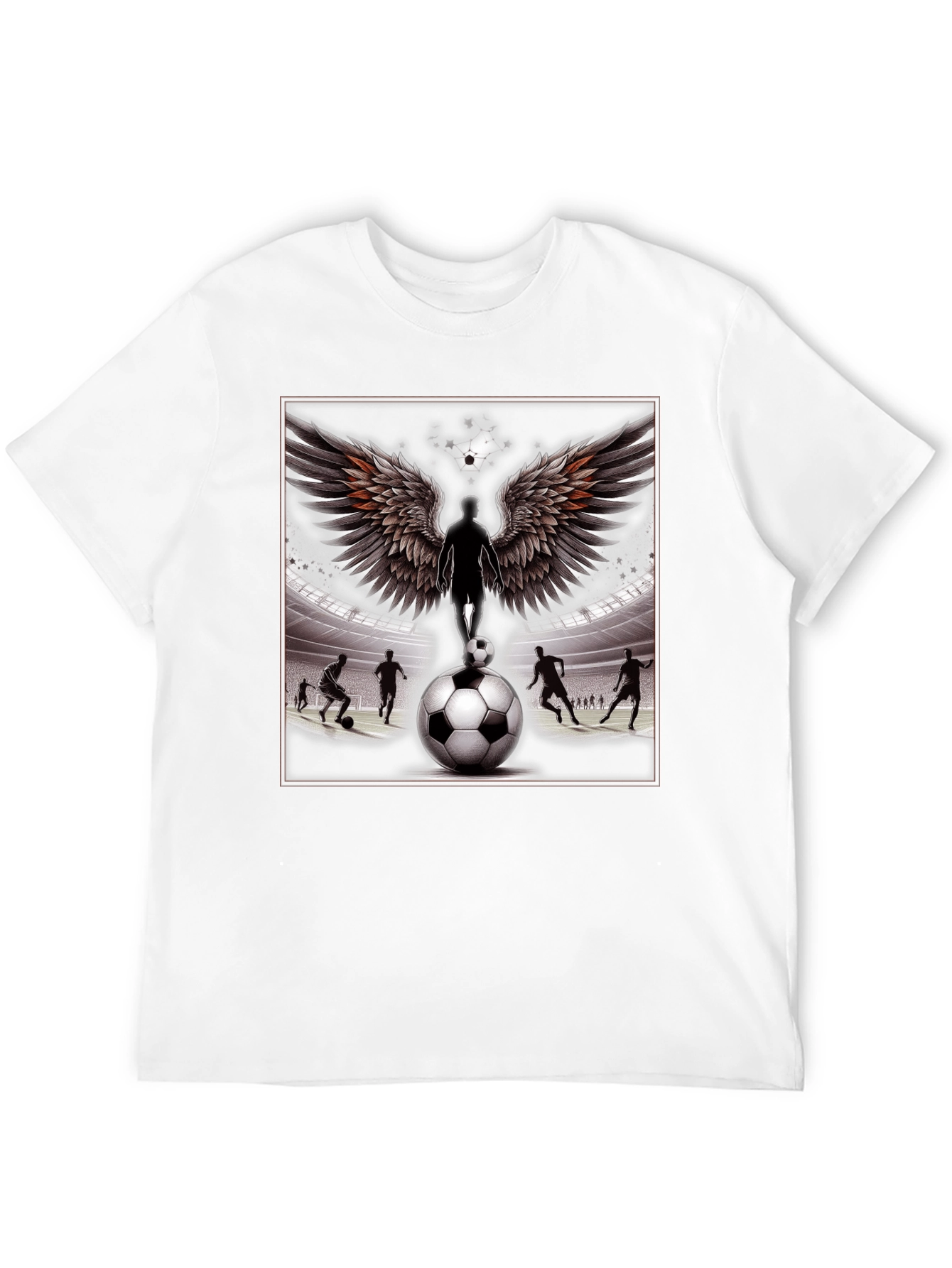Soccer Angel Wings Graphic T-Shirt