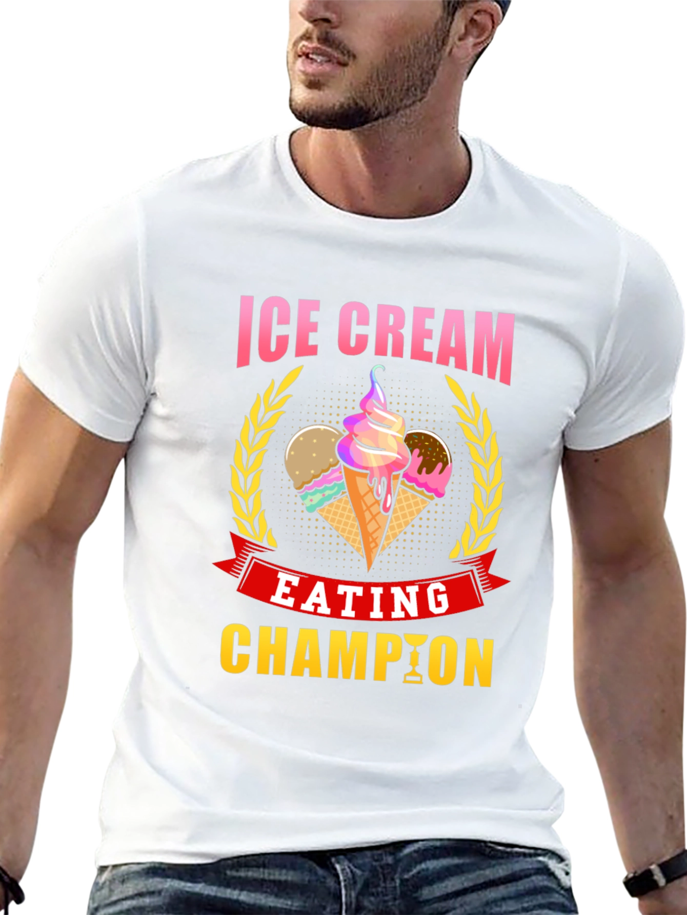 Ice Cream Eating Champion Black T-Shirt