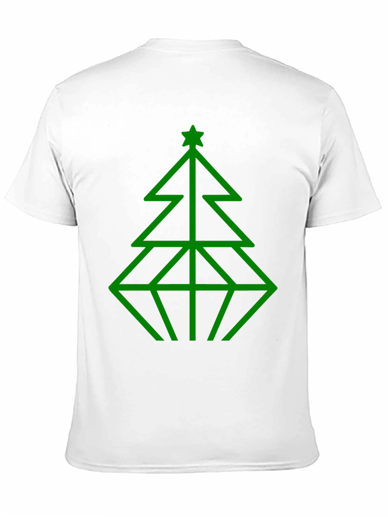Geometric Christmas Tree Graphic Tee - Black