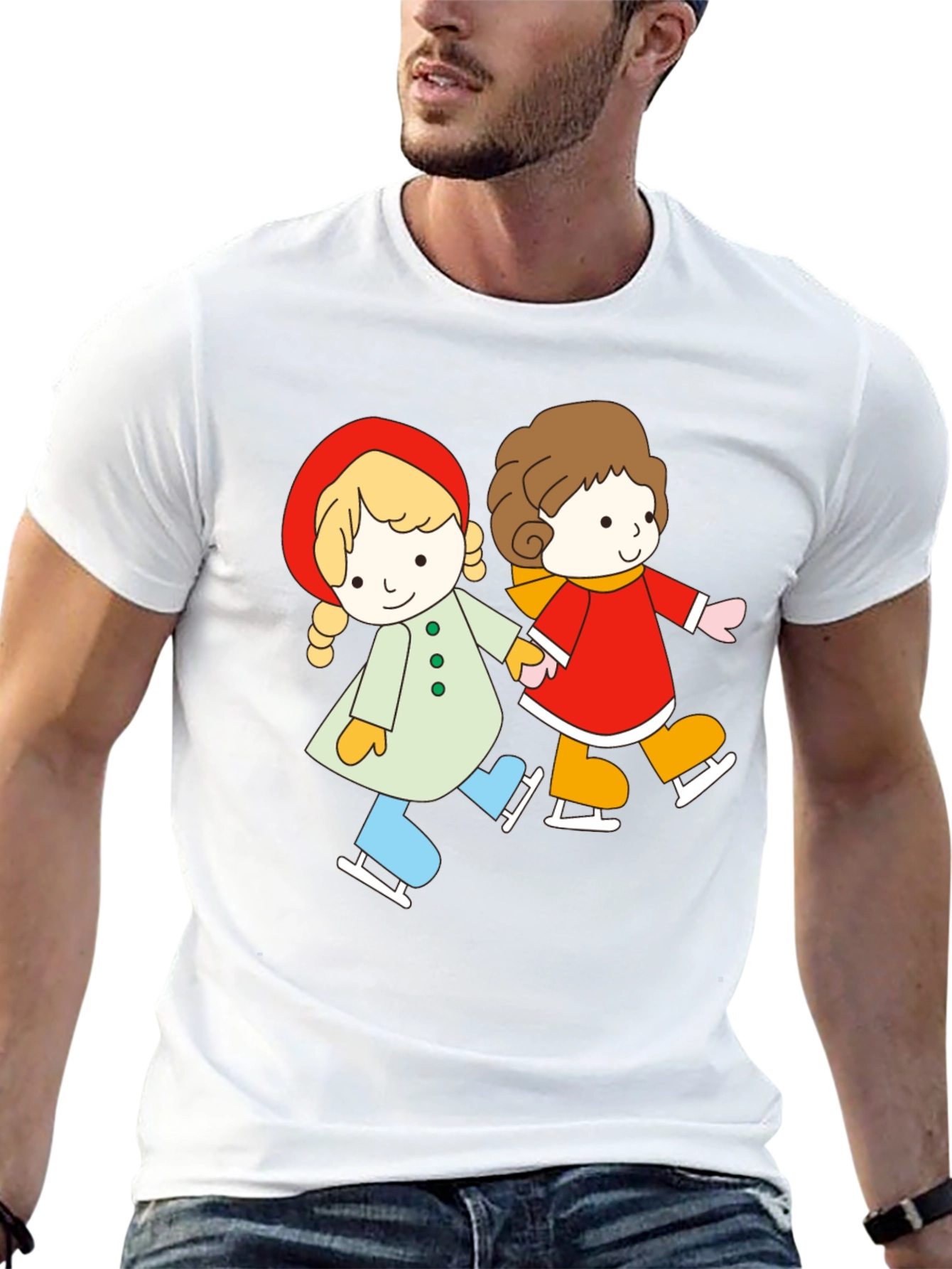 Cute Cartoon Skating Tee