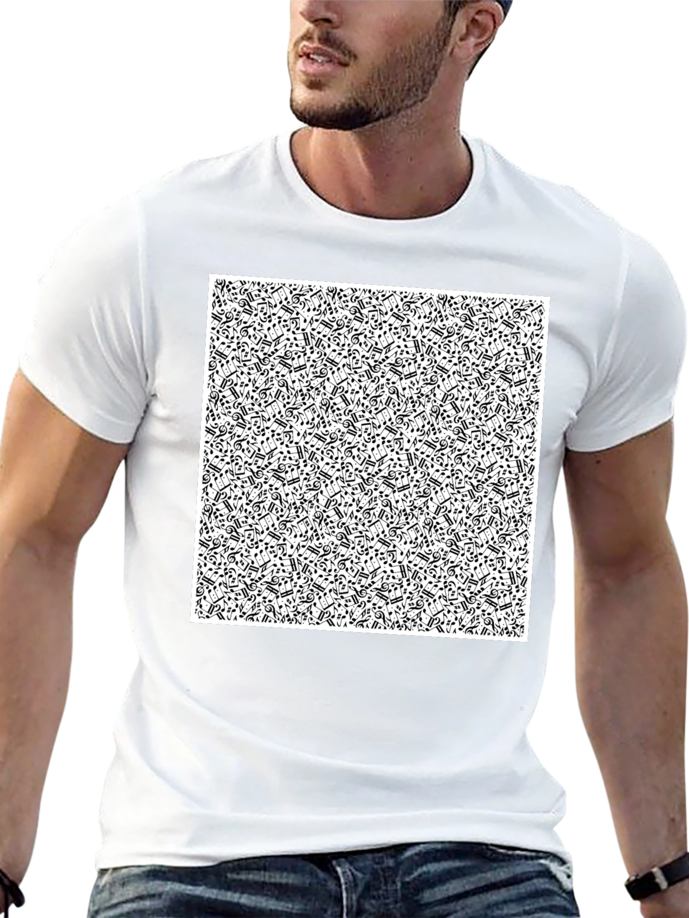 Musical Notes Black T-Shirt