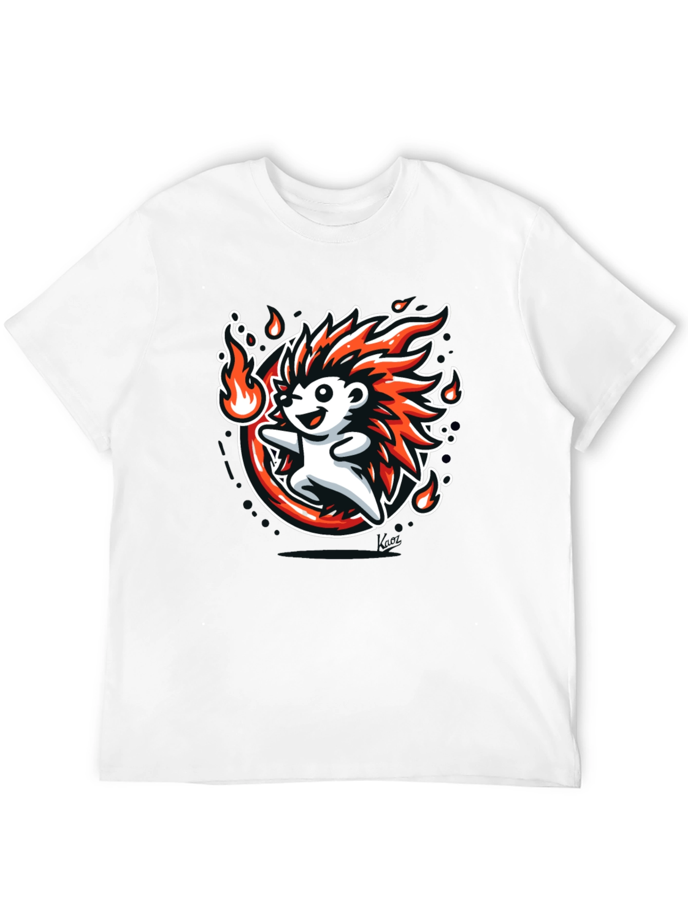 Fiery Hedgehog Graphic Tee - Cool Cartoon Design