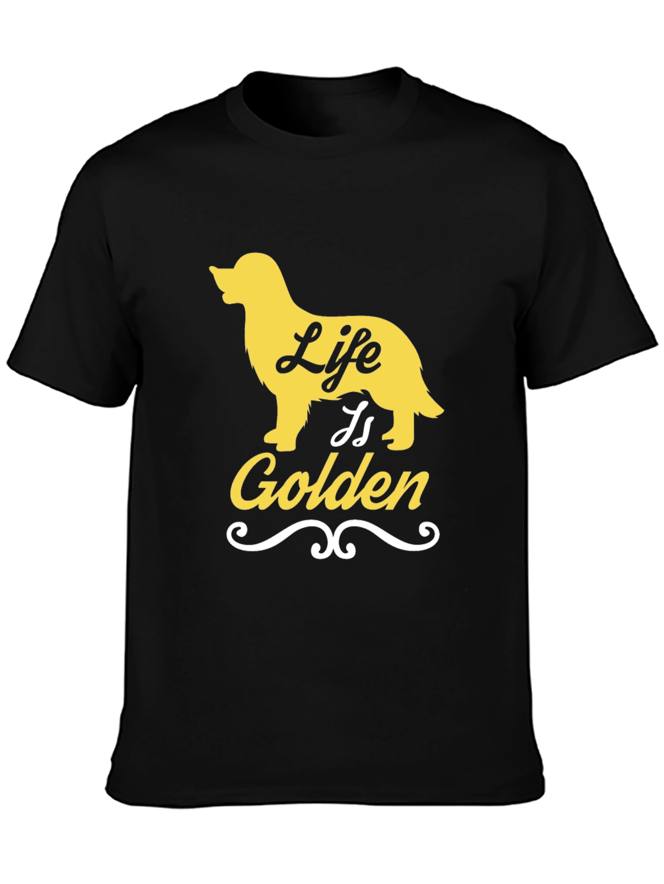 Life is Golden Dog Graphic Tee - Black