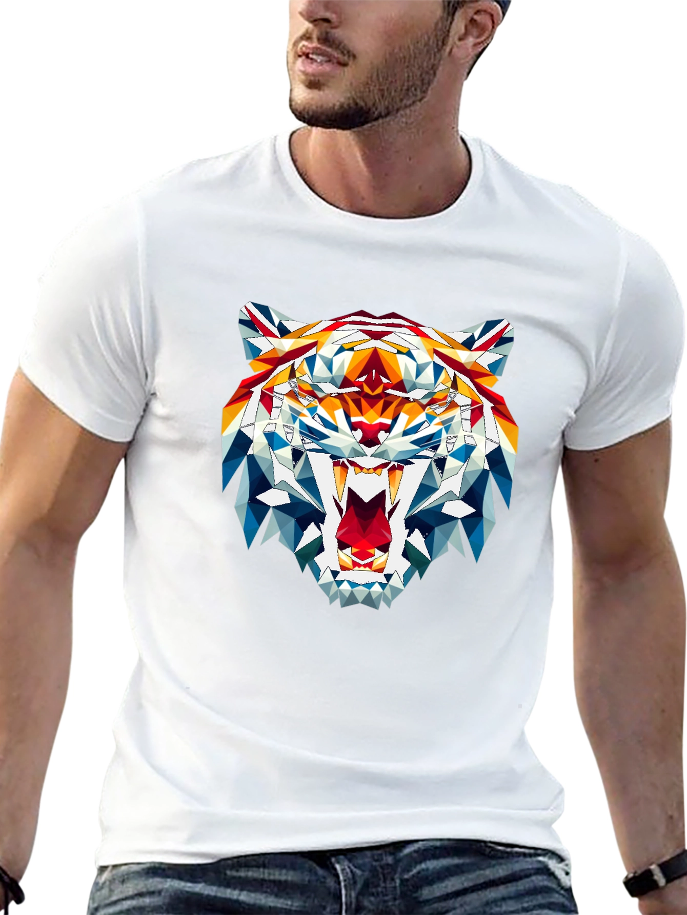 Geometric Tiger Graphic Tee - Fierce Style