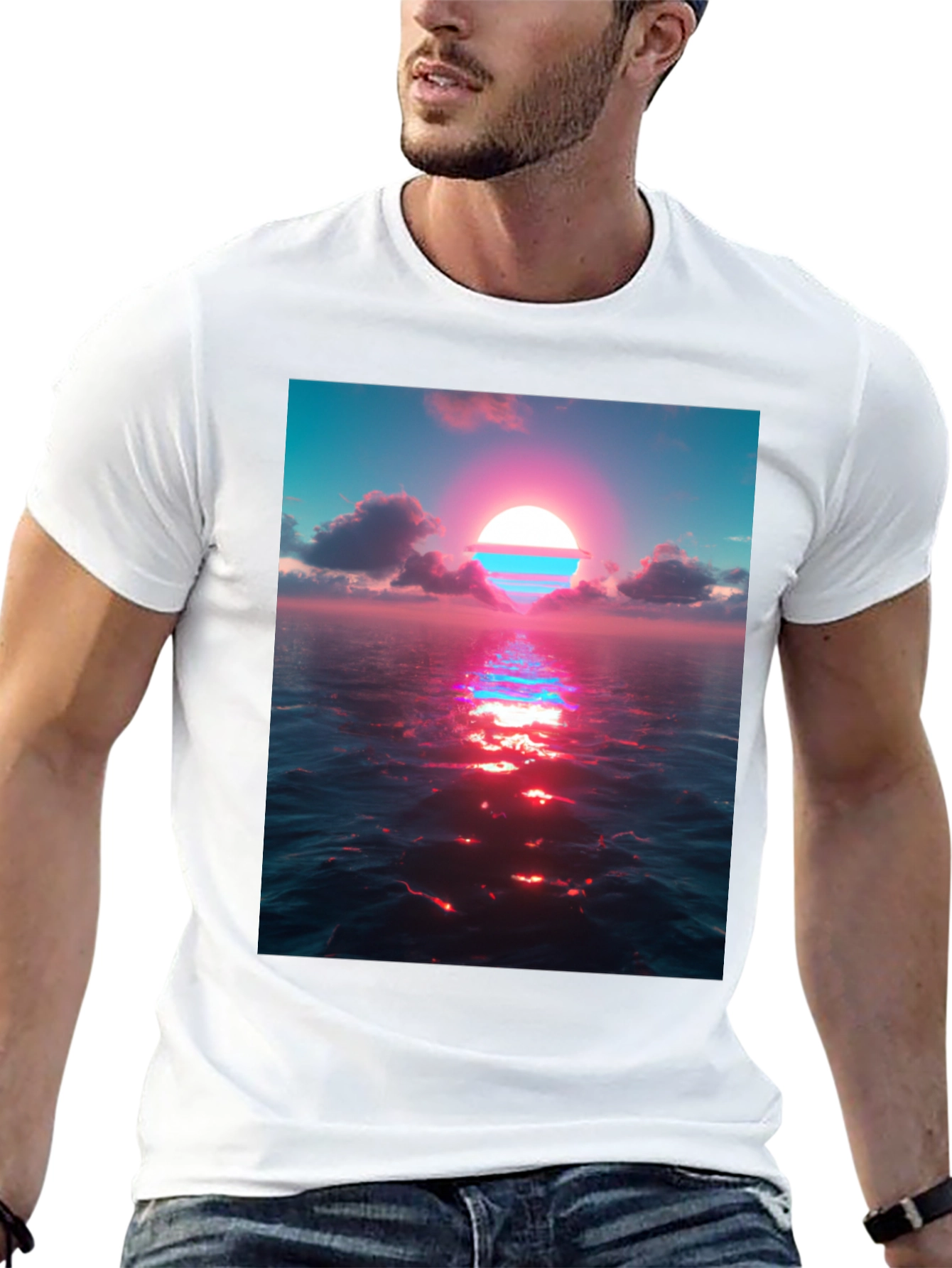 Sunset Ocean View Graphic Tee - Stylish Comfort