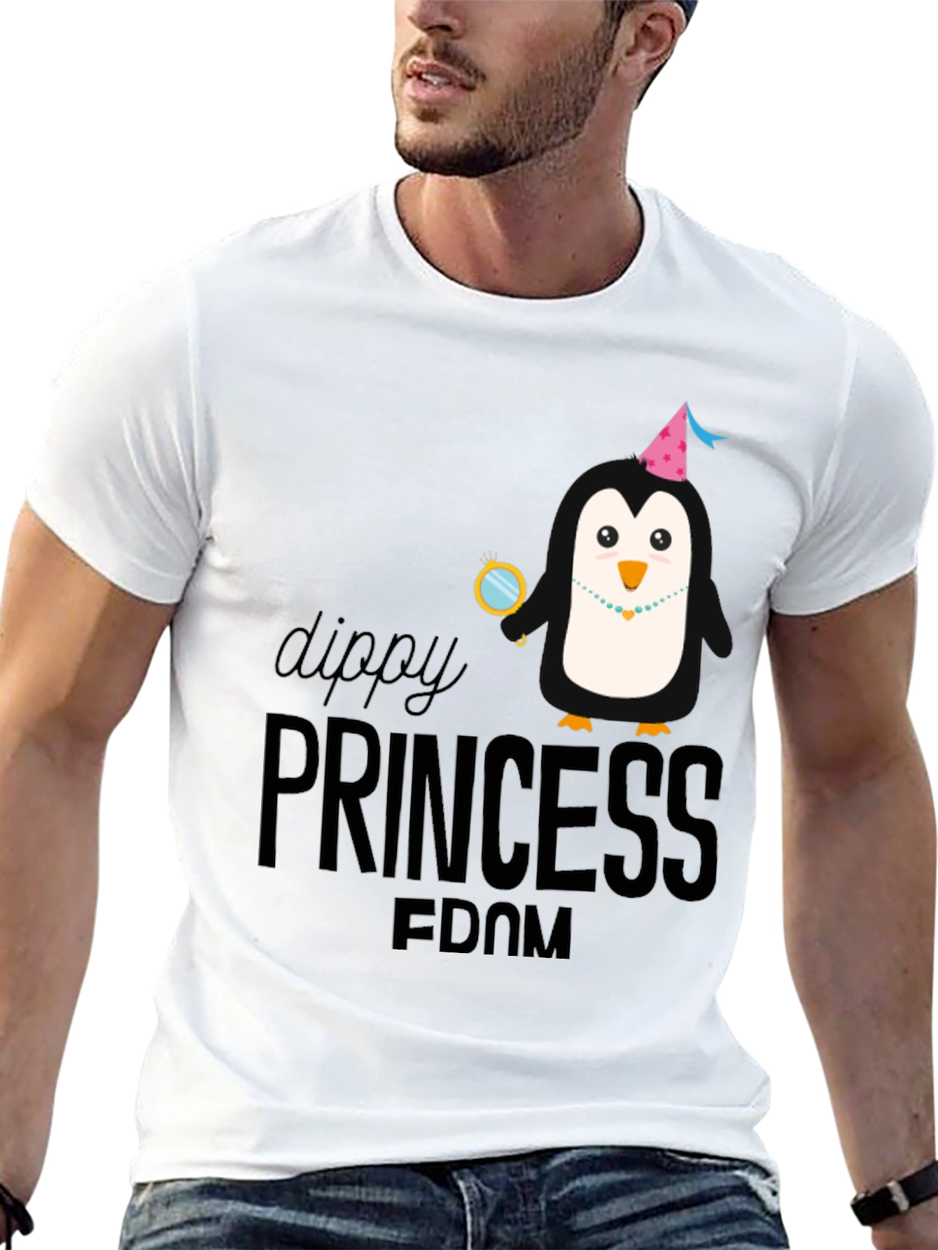 Dippy Princess Penguin T-Shirt - Black