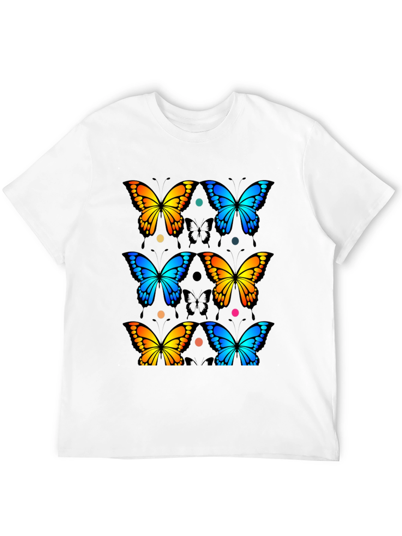 Butterfly Print Black T-Shirt