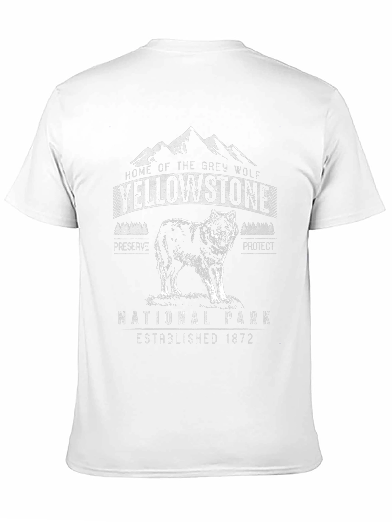 Yellowstone National Park Grey Wolf Graphic T-Shirt