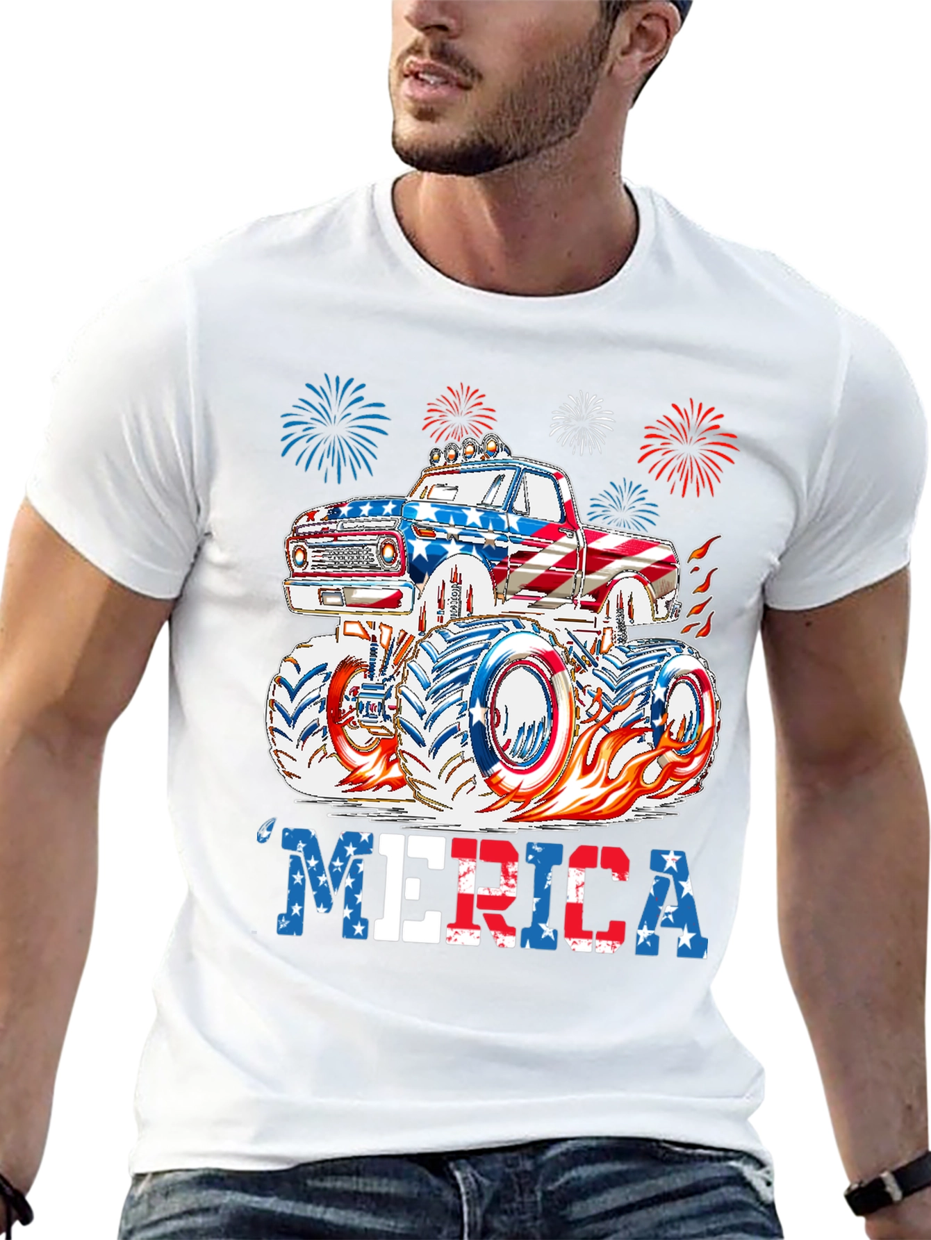 Patriotic Monster Truck Graphic Tee