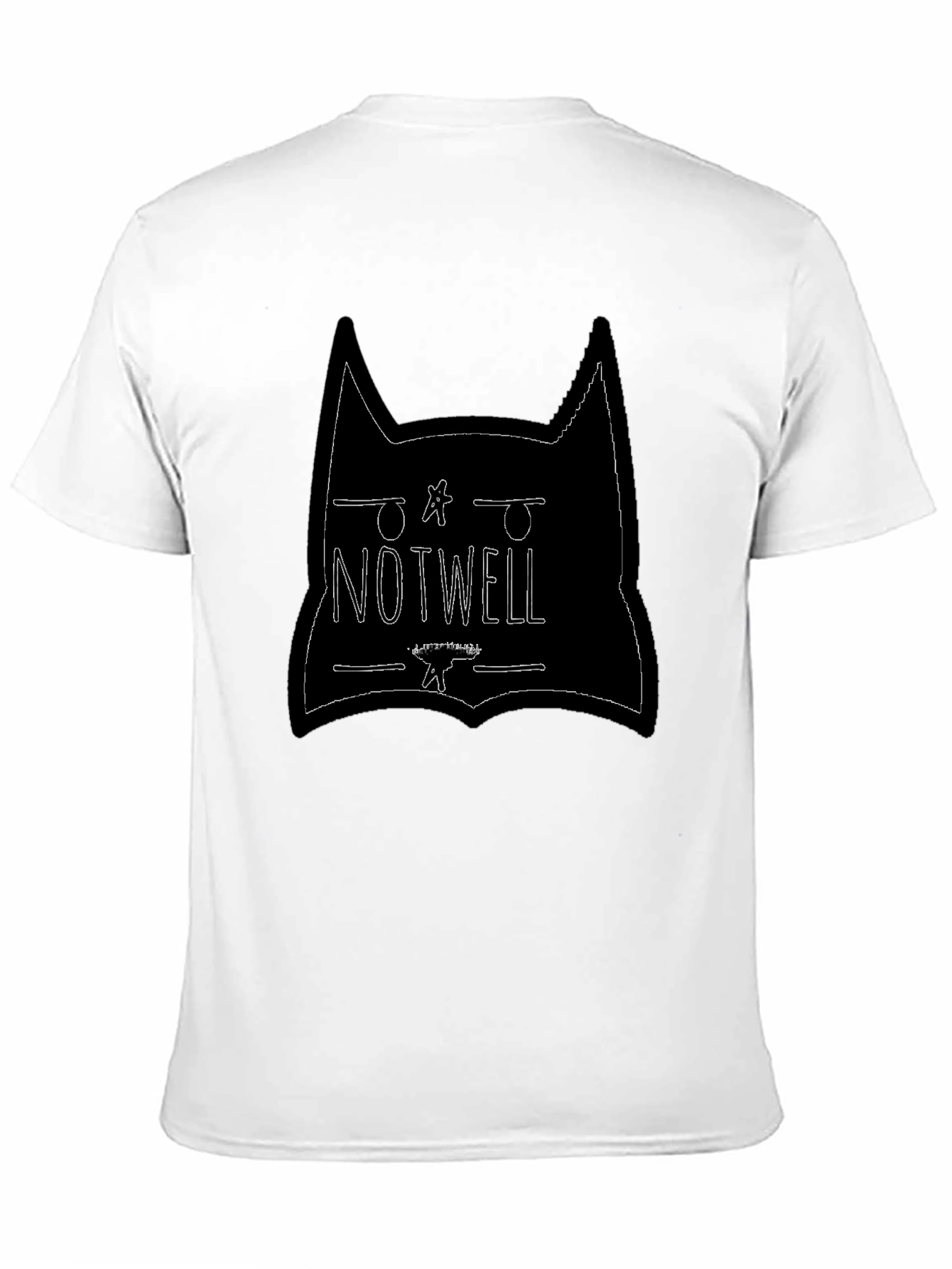 Not Well Cat Graphic Tee - Black Cotton T-Shirt