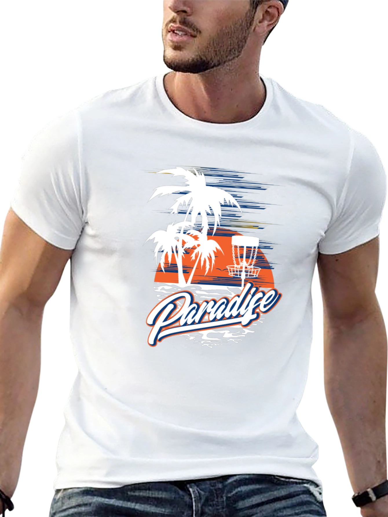 Paradise Disc Golf T-Shirt - Tropical Island Design