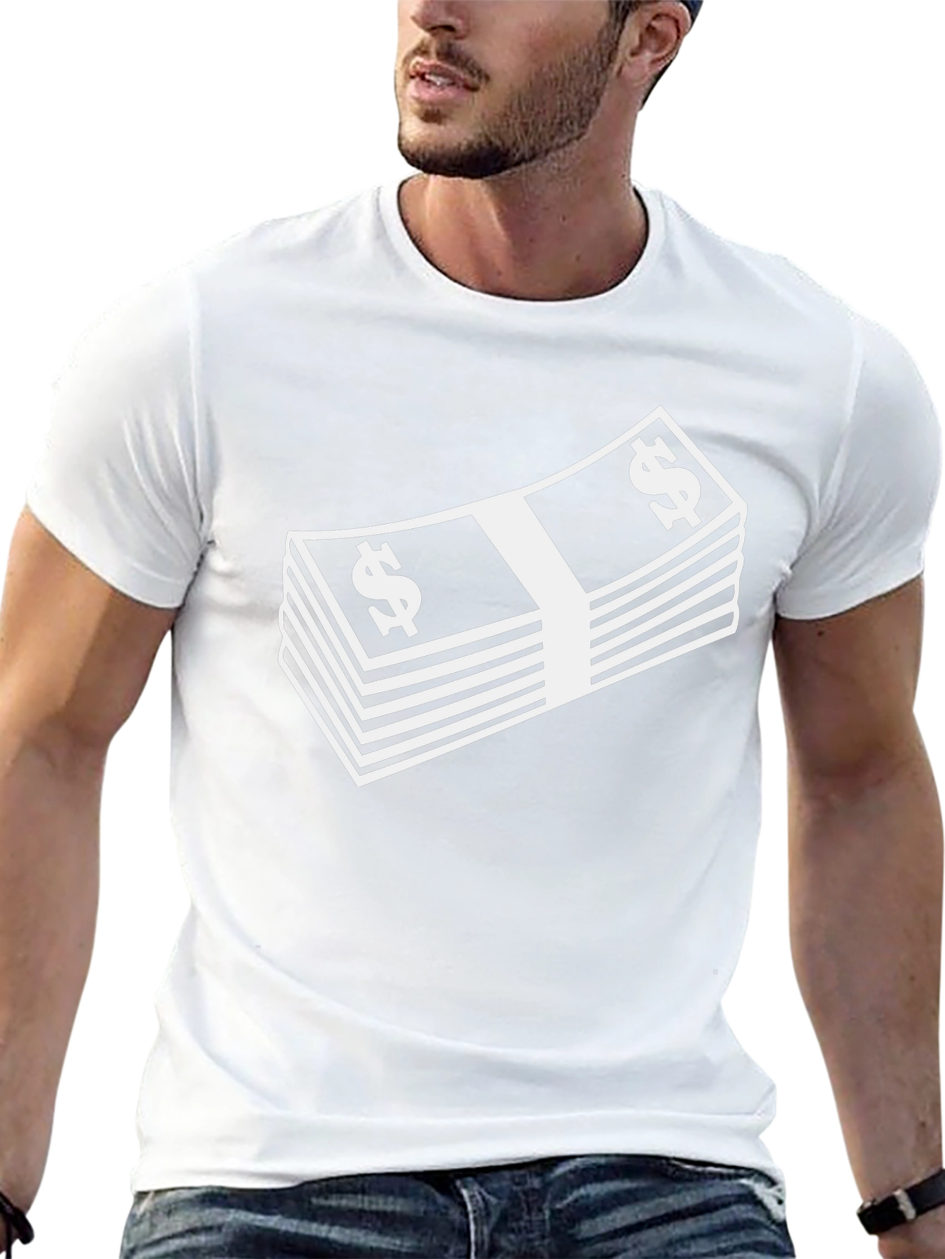 Money Stack Graphic T-Shirt - Black