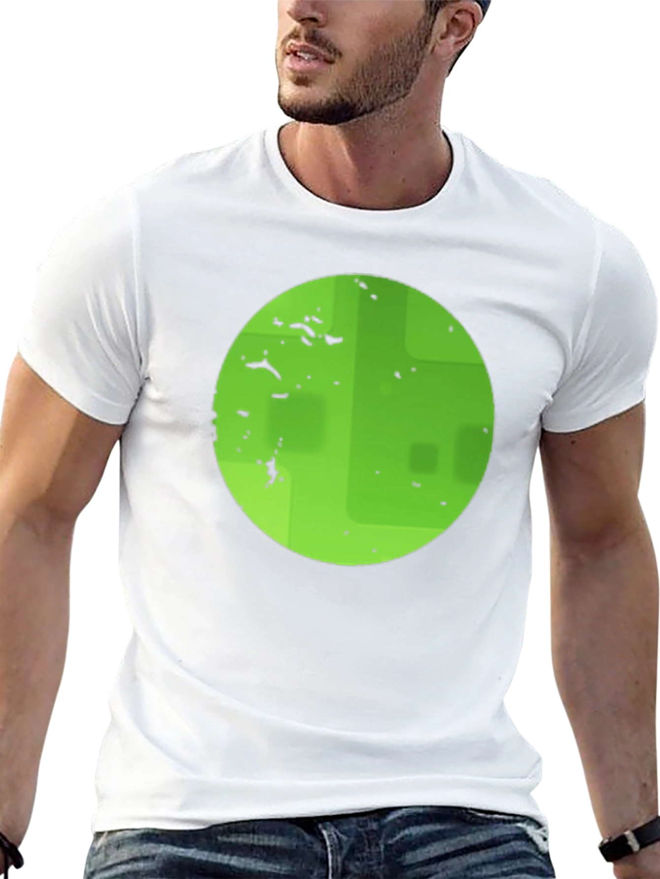 Green Target Graphic Black T-Shirt