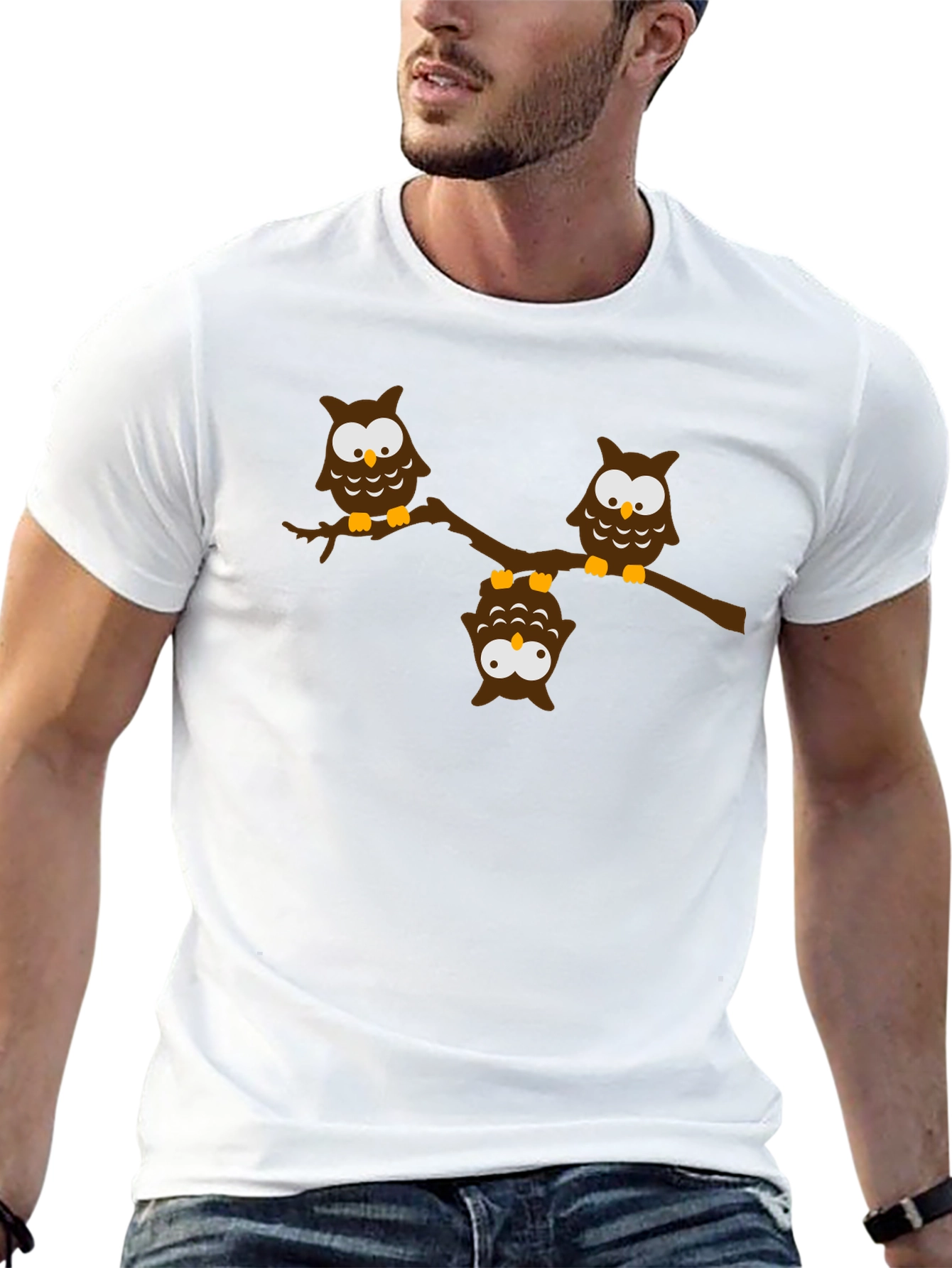 Owl Branch Graphic Tee - Unisex Black T-Shirt