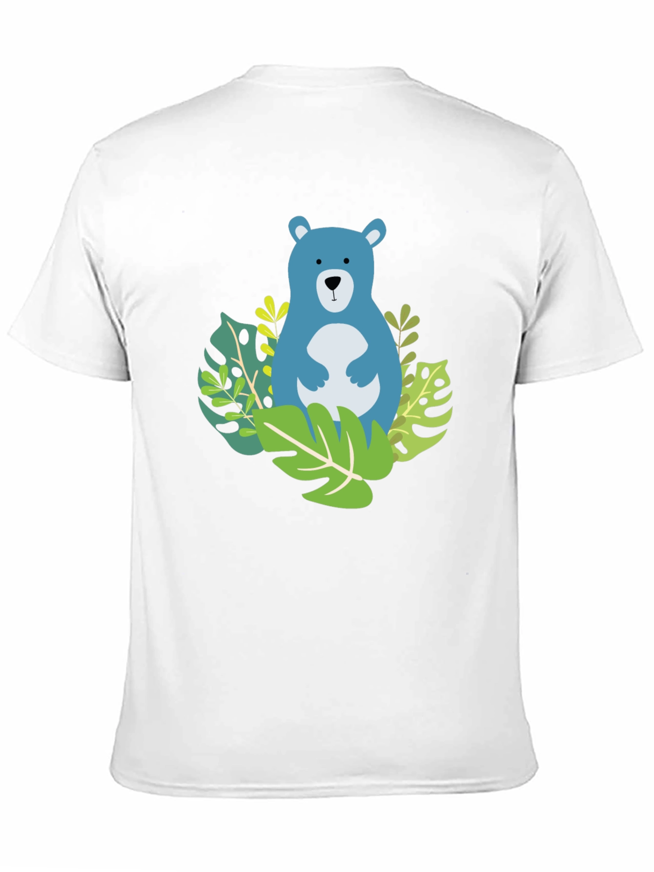Bear in Jungle Graphic T-Shirt - Black
