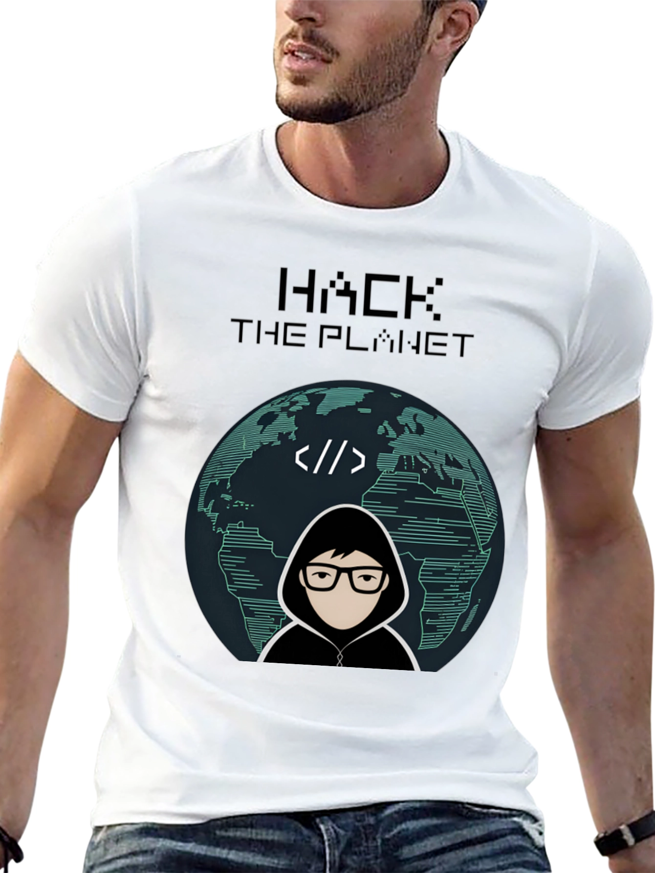 Hack the Planet Graphic Tee - Geek Chic Style