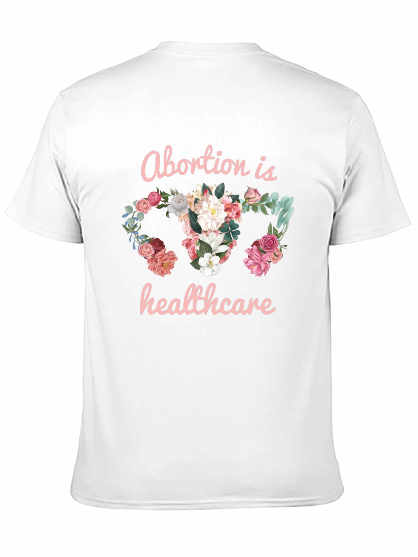 Floral Uterus Abortion is Healthcare Black T-Shirt
