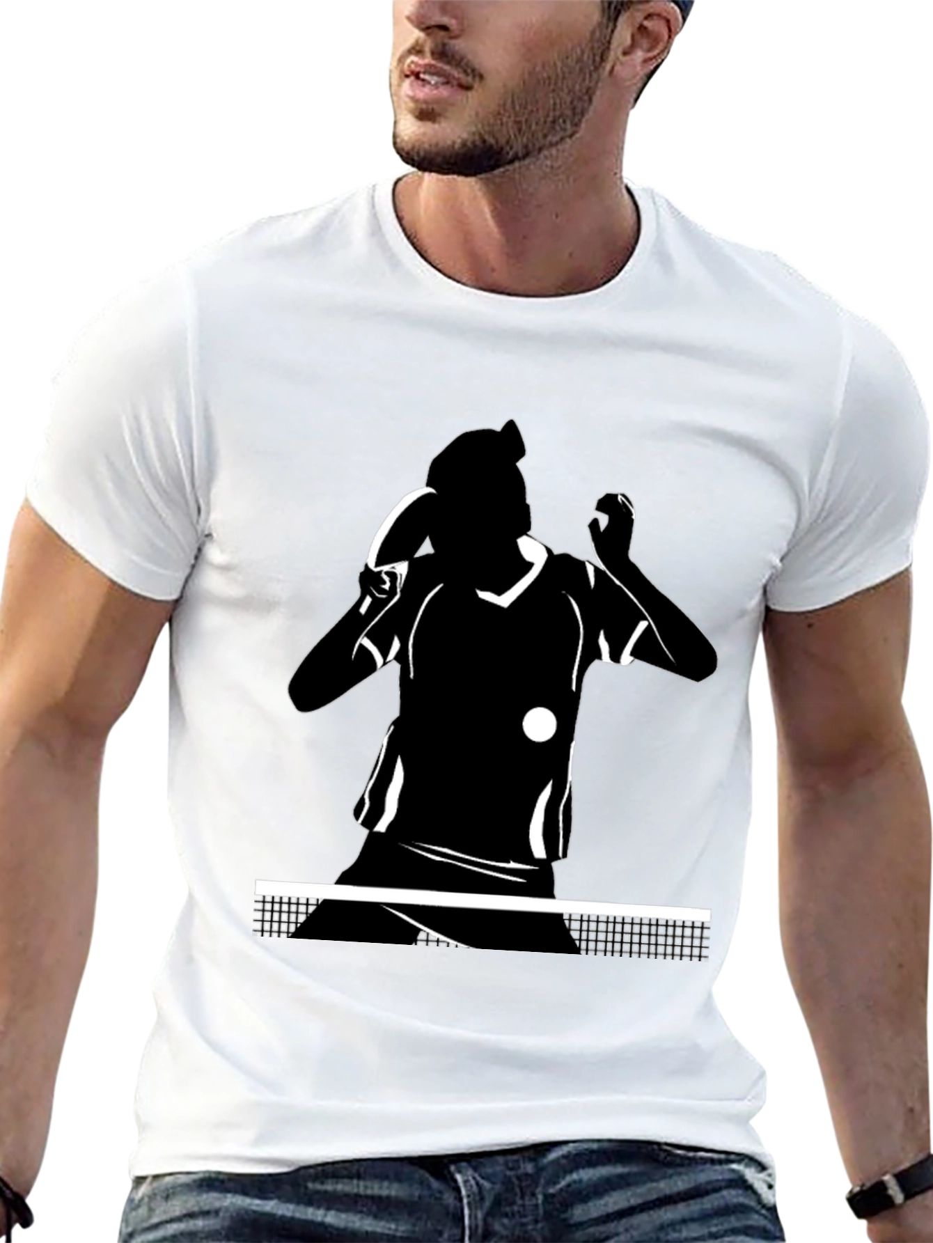 Table Tennis Player Black T-Shirt