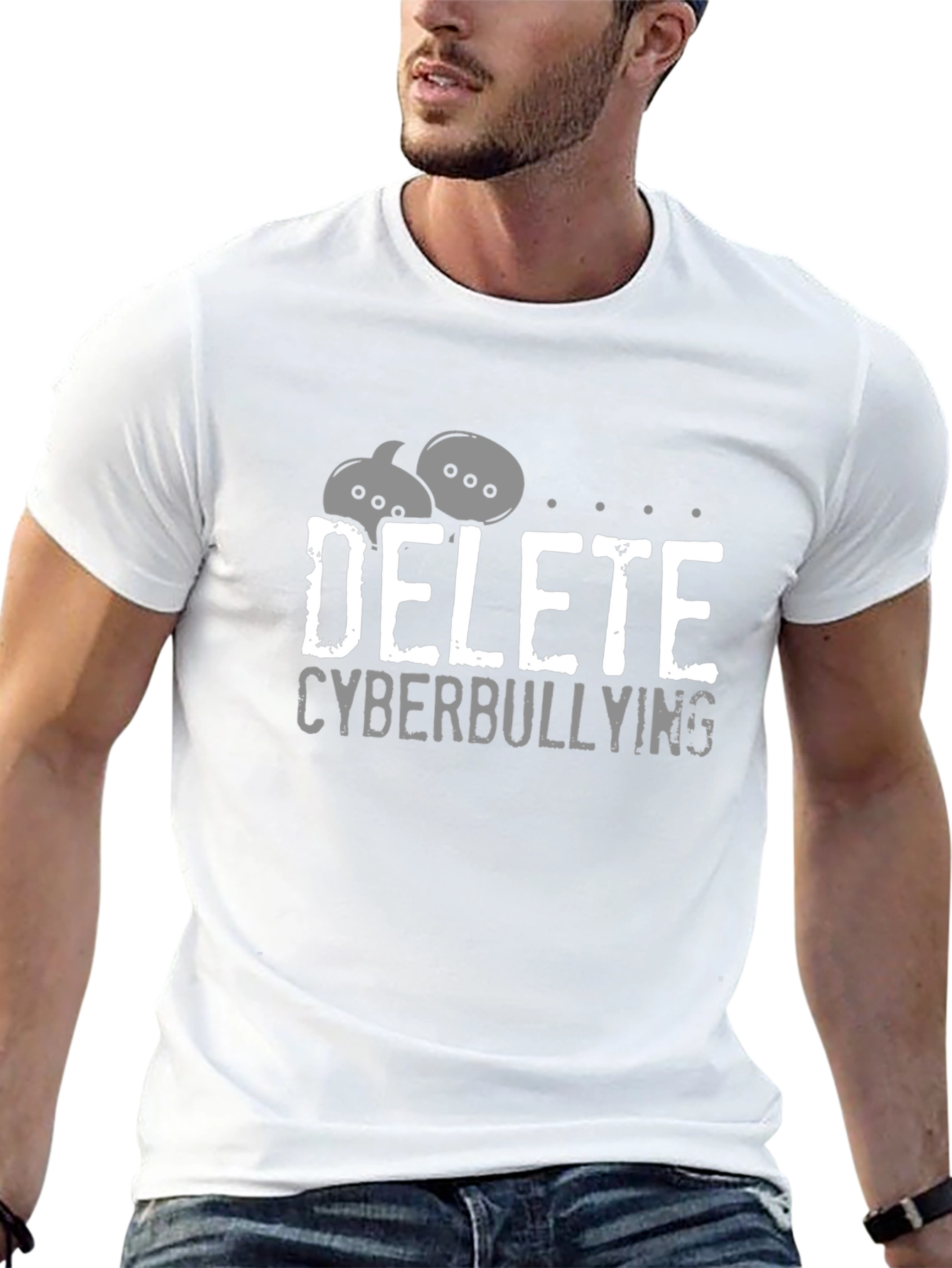 Delete Cyberbullying Black T-Shirt