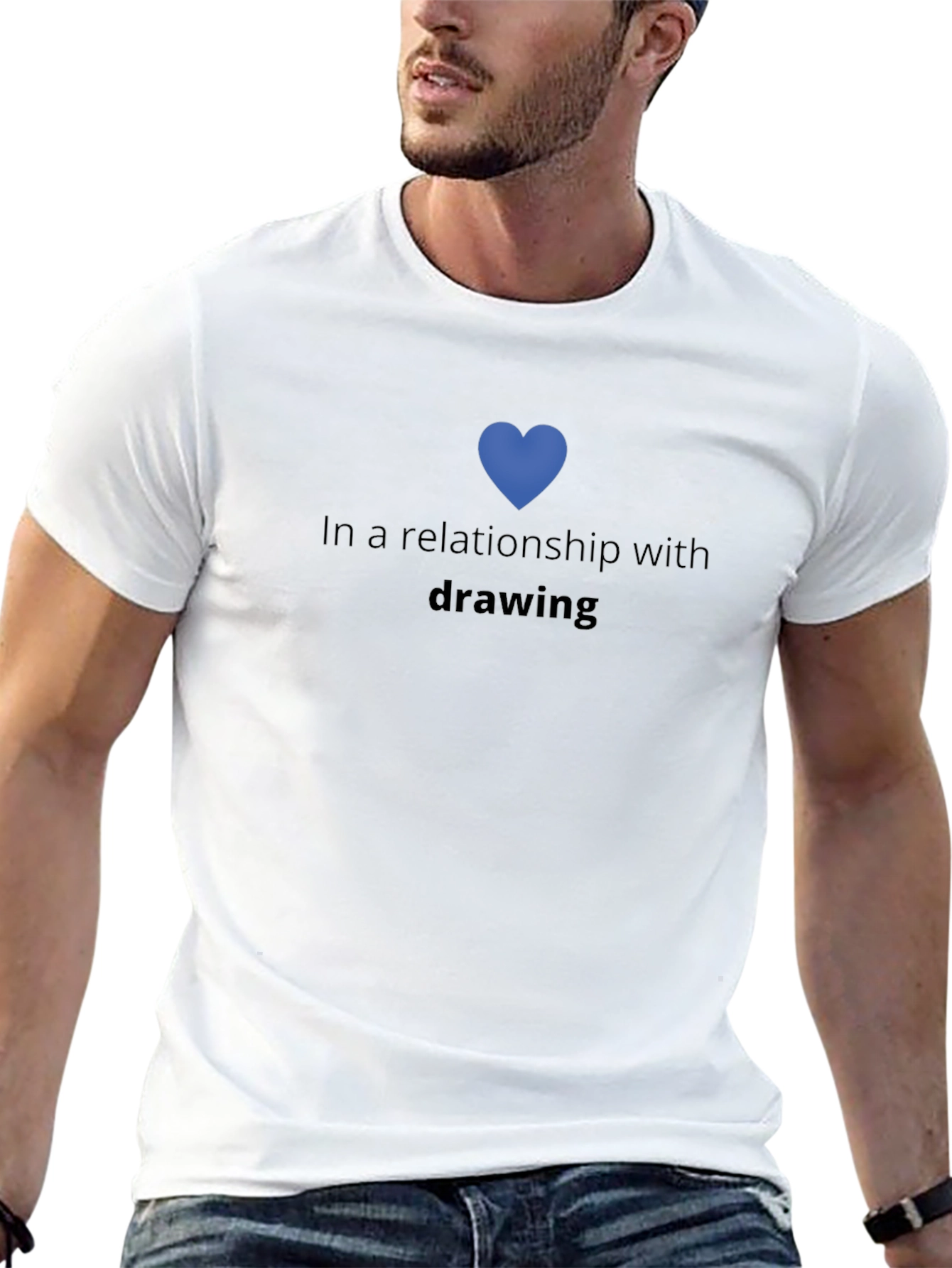 In a Relationship with Drawing Black T-Shirt