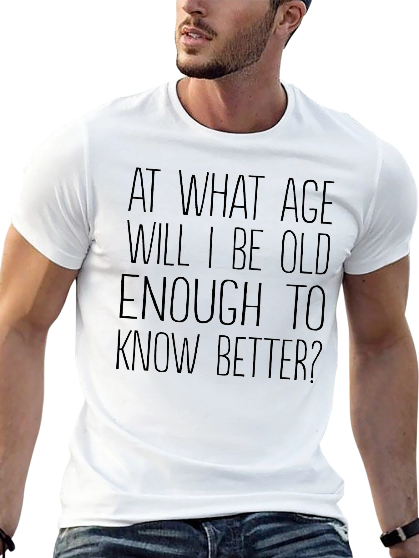 Funny Sarcastic Old Enough to Know Better Black T-Shirt