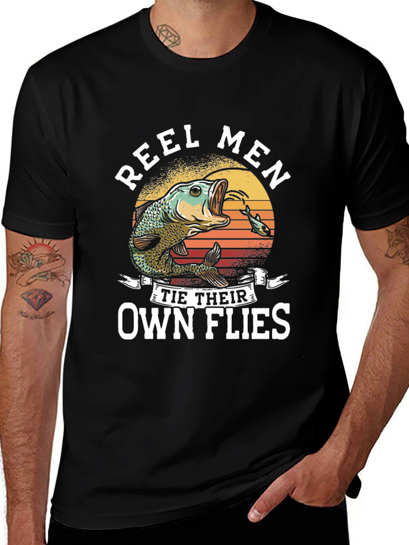Reel Men Tie Their Own Flies Fishing T-Shirt