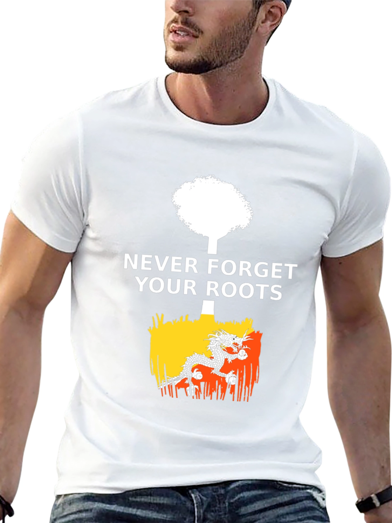 Never Forget Roots Bhutan Flag T-Shirt