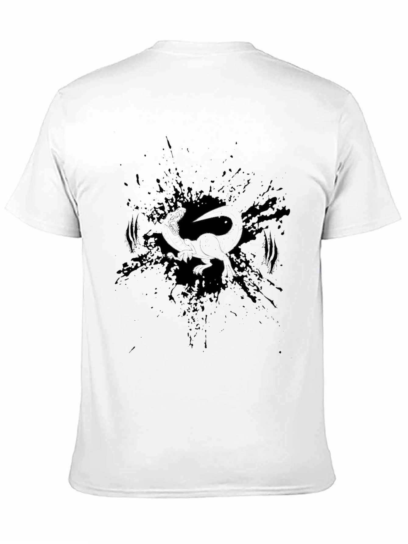 Mens Black Graphic Tee - Dino Splatter