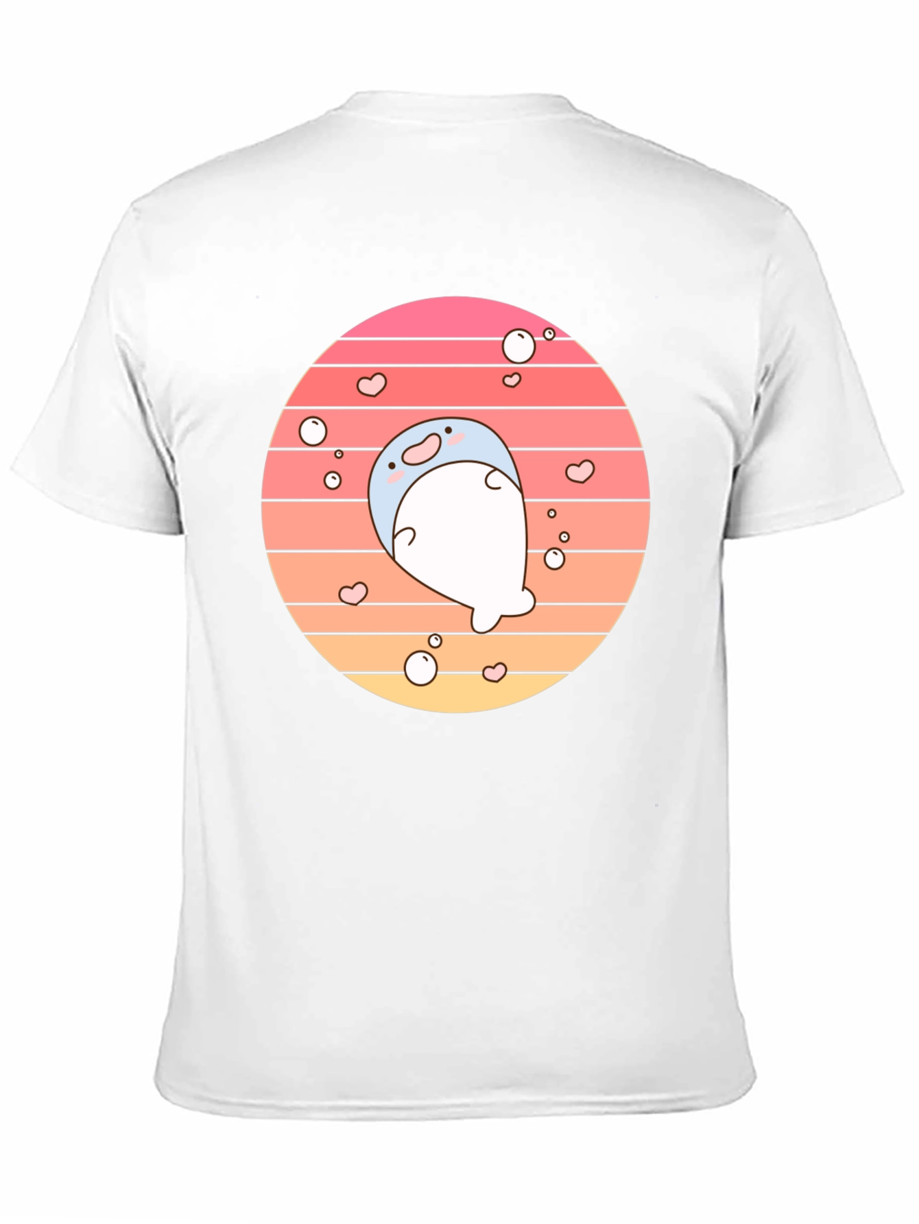 Cute Kawaii Seal Sunset Graphic T-Shirt