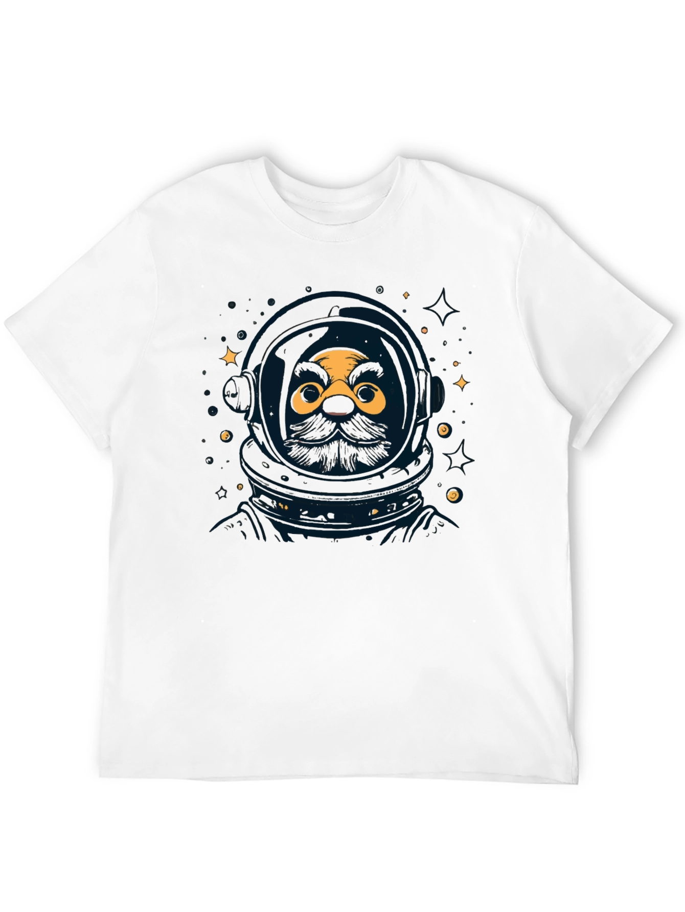 Astronaut Beard Graphic Tee - Black Unisex Shirt
