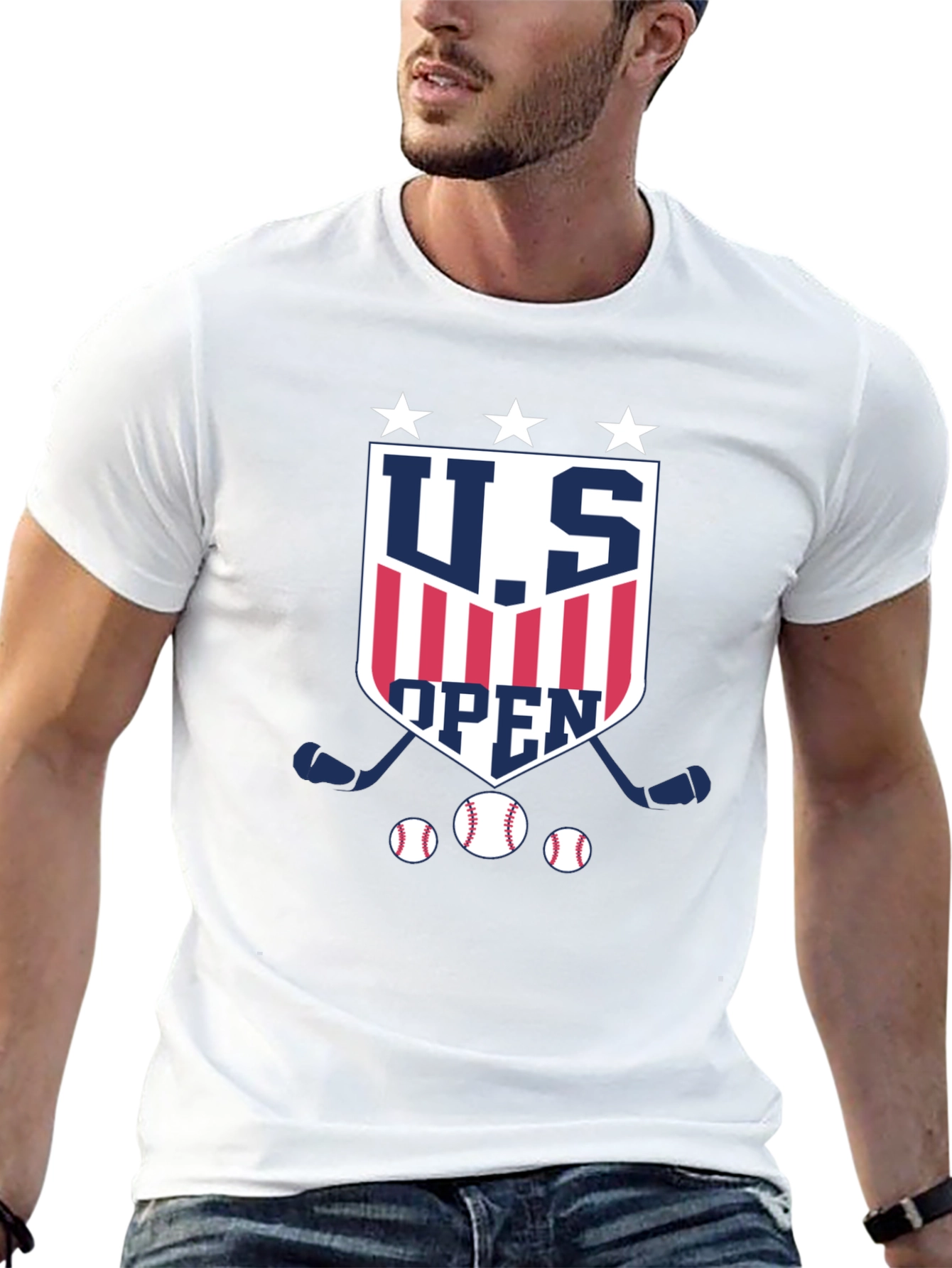 U.S. Open Baseball & Hockey Black T-Shirt