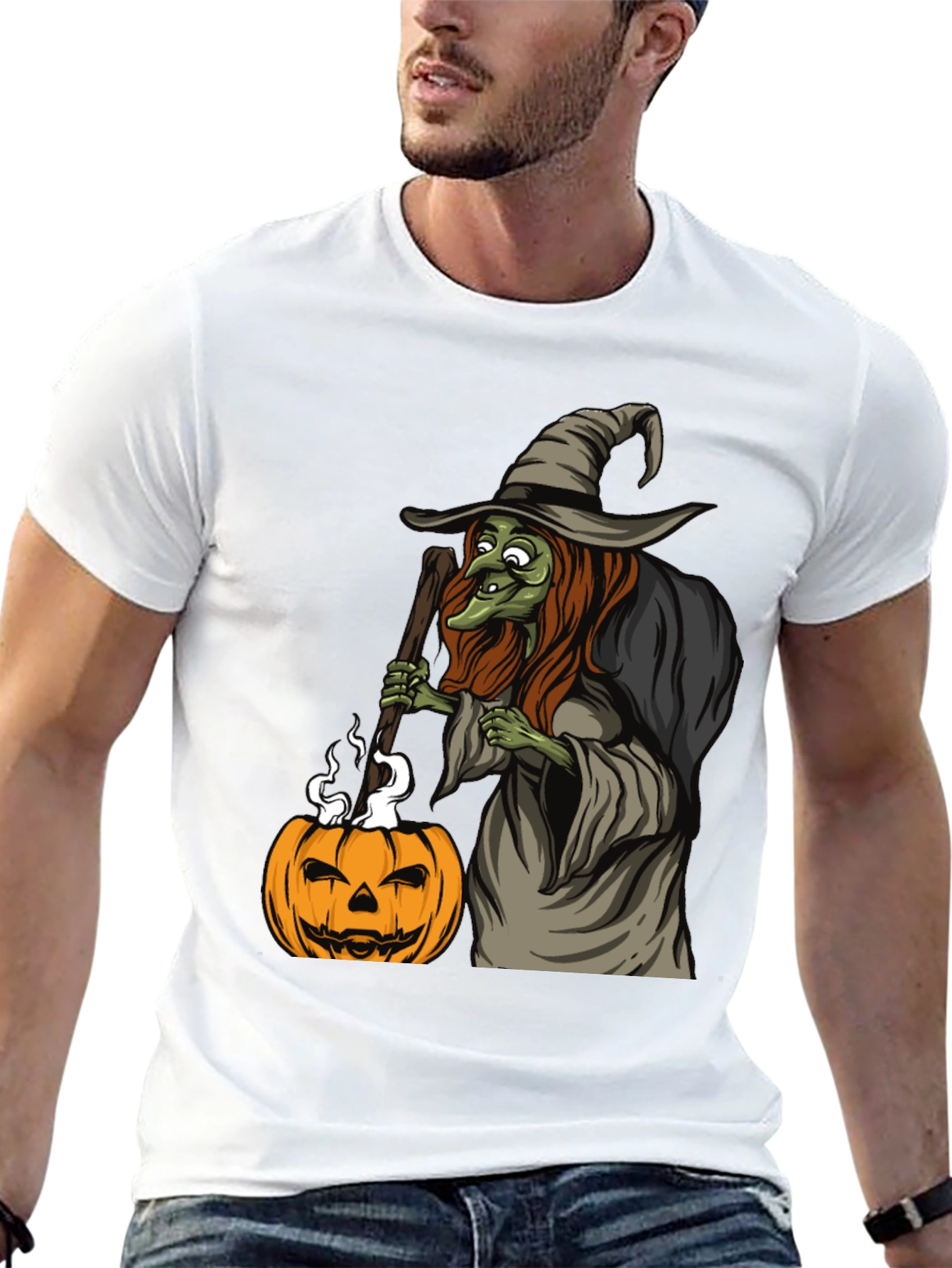 Witch Pumpkin Halloween Graphic Tee