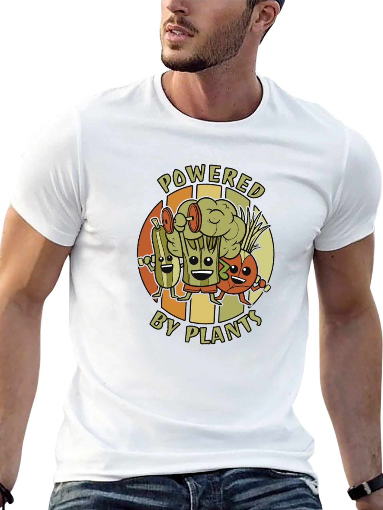Powered by Plants Graphic T-Shirt - Vegan Fitness Tee