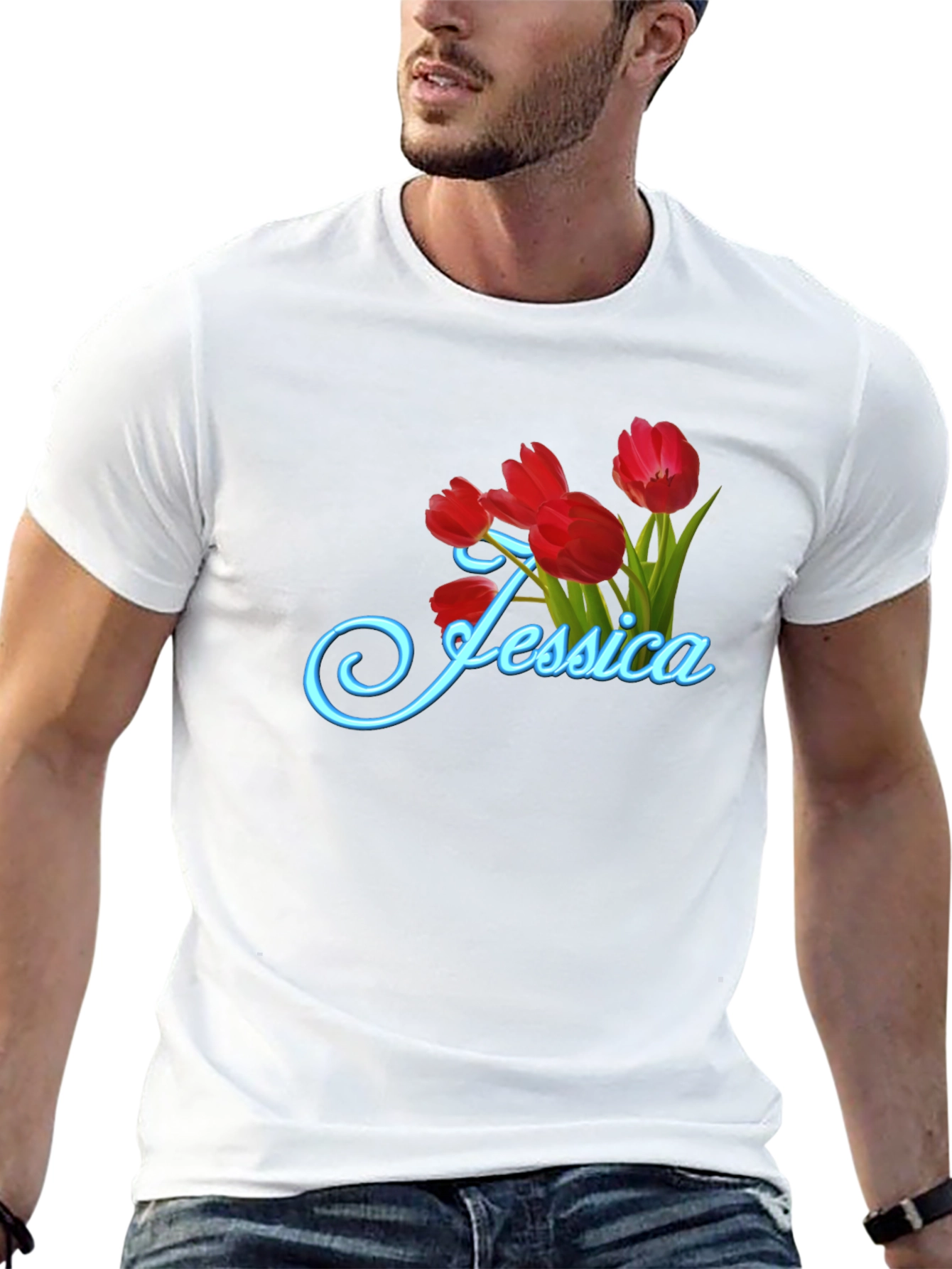 Jessica Tulip Flower Graphic T-Shirt