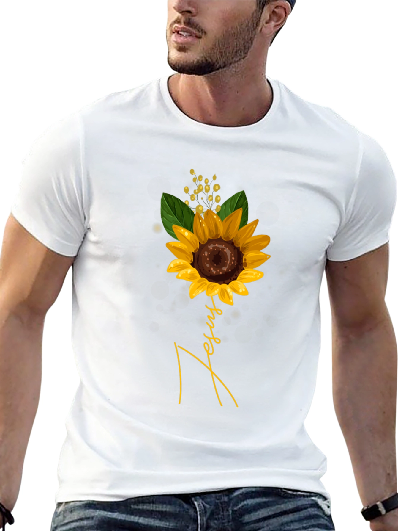 Jesus Sunflower Graphic T-Shirt