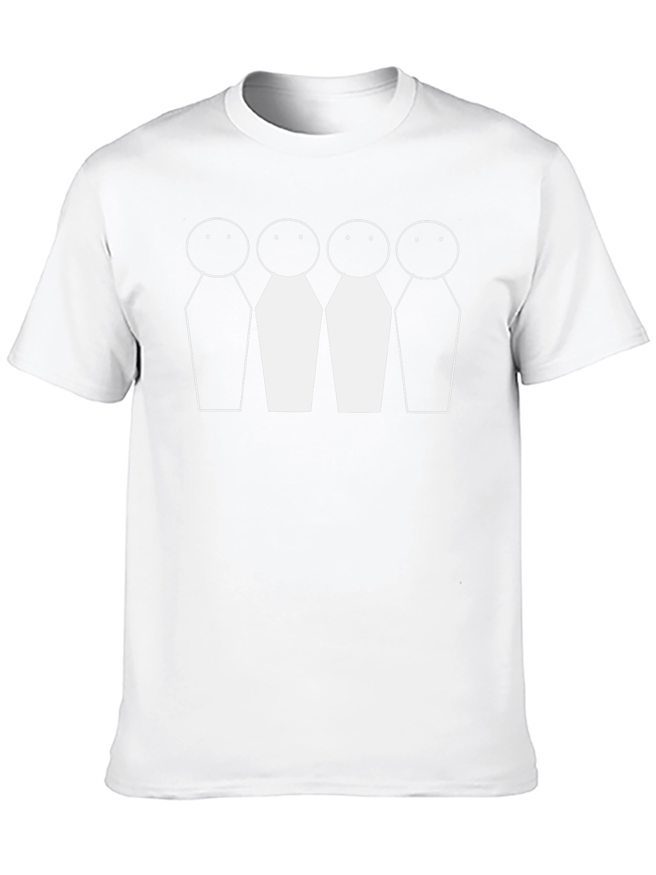 Stick Figure Lineup Graphic Tee - Black