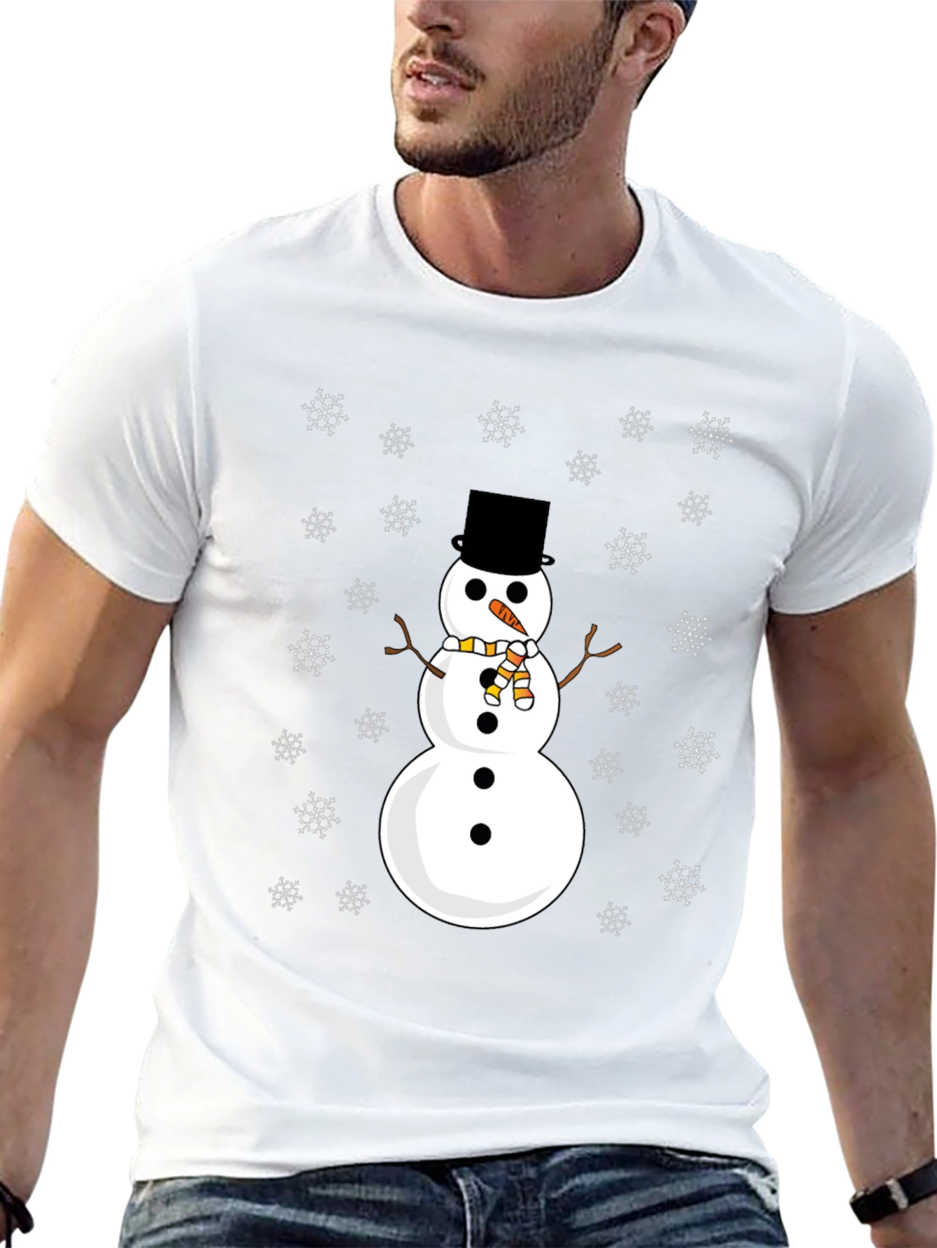 Snowman Graphic Tee - Festive Holiday Shirt
