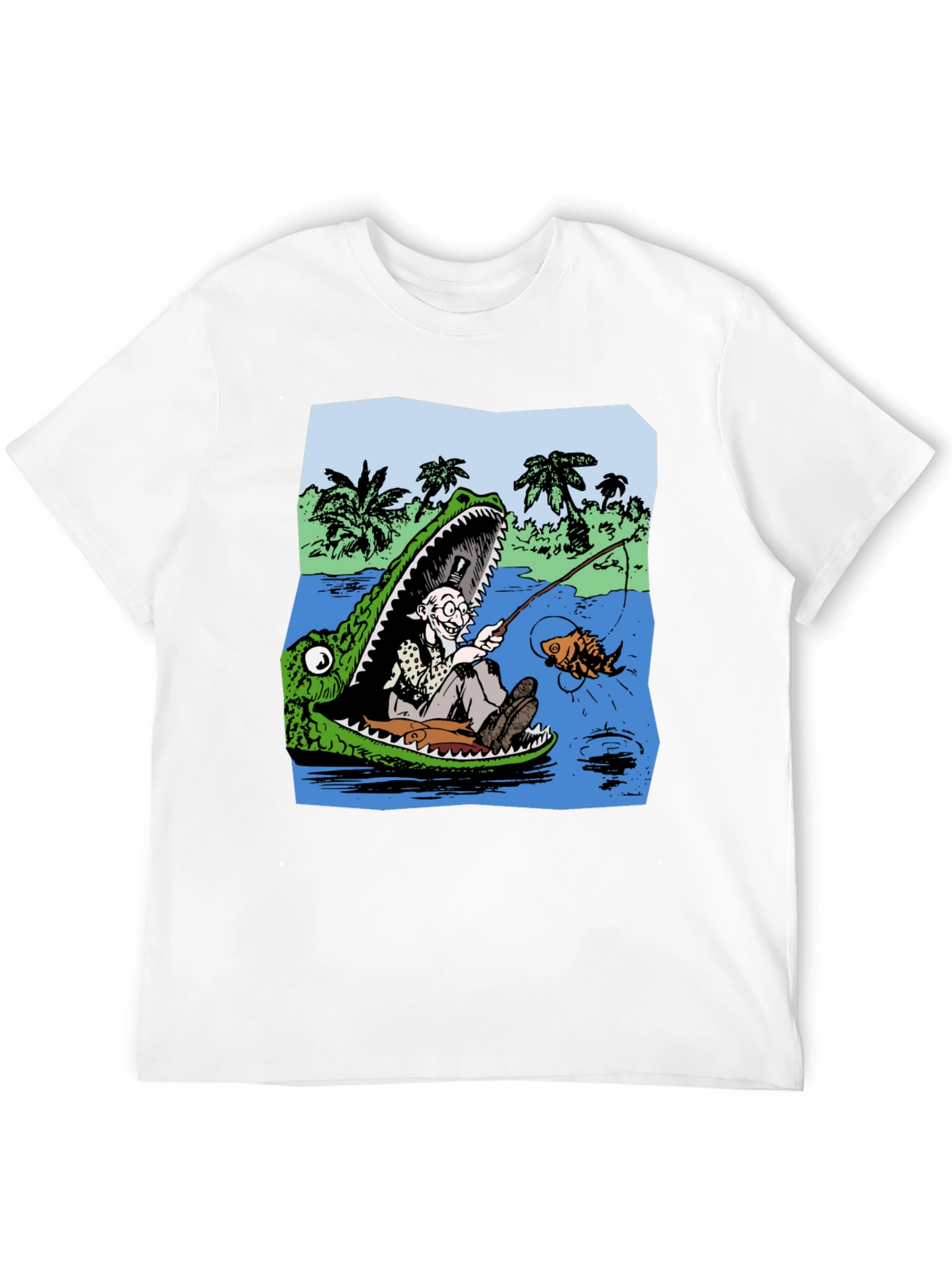 Crocodile Fisherman Graphic Tee