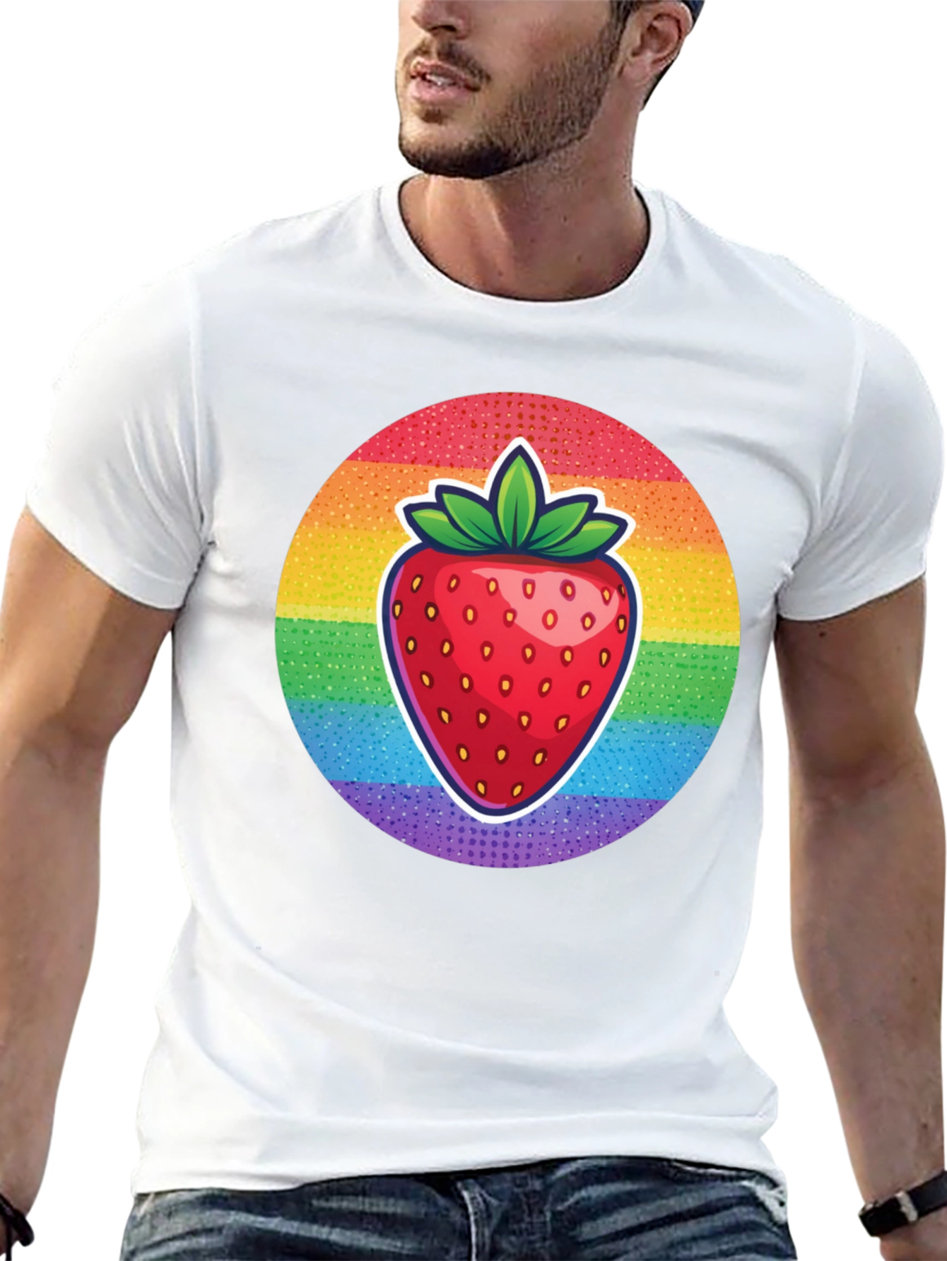 Rainbow Strawberry Graphic Tee - Unisex