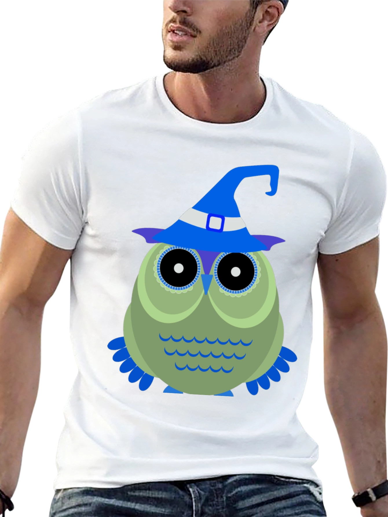 Owl Witch Hat T-Shirt - Halloween Tee