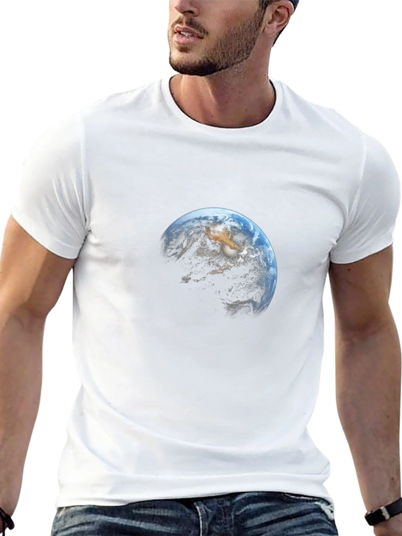 Earth Graphic Tee - Space & Planet Design