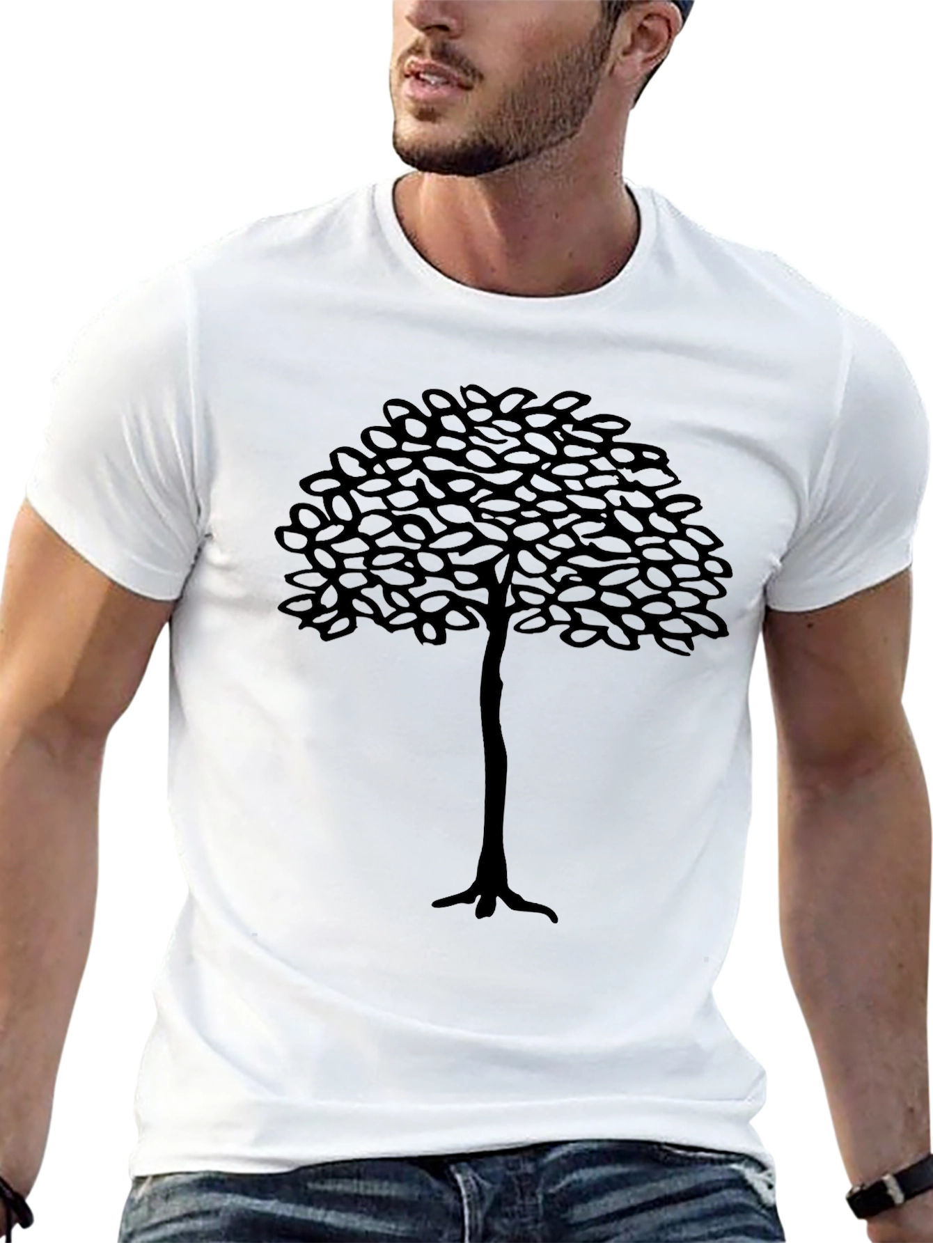 Black Tree Graphic T-Shirt - Mens Casual Tee