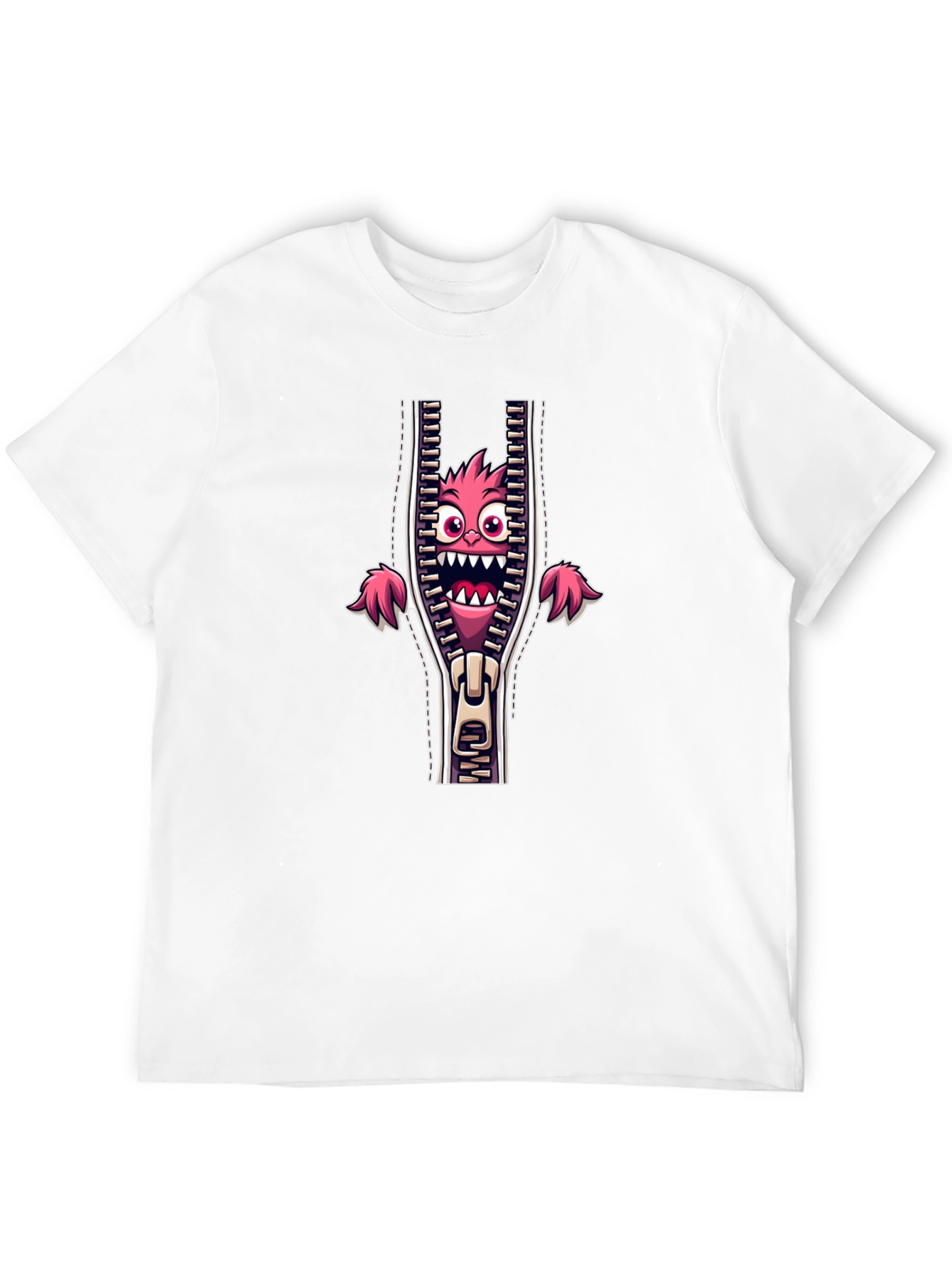 Monster Zipper Graphic Tee - Unleash Your Wild Side