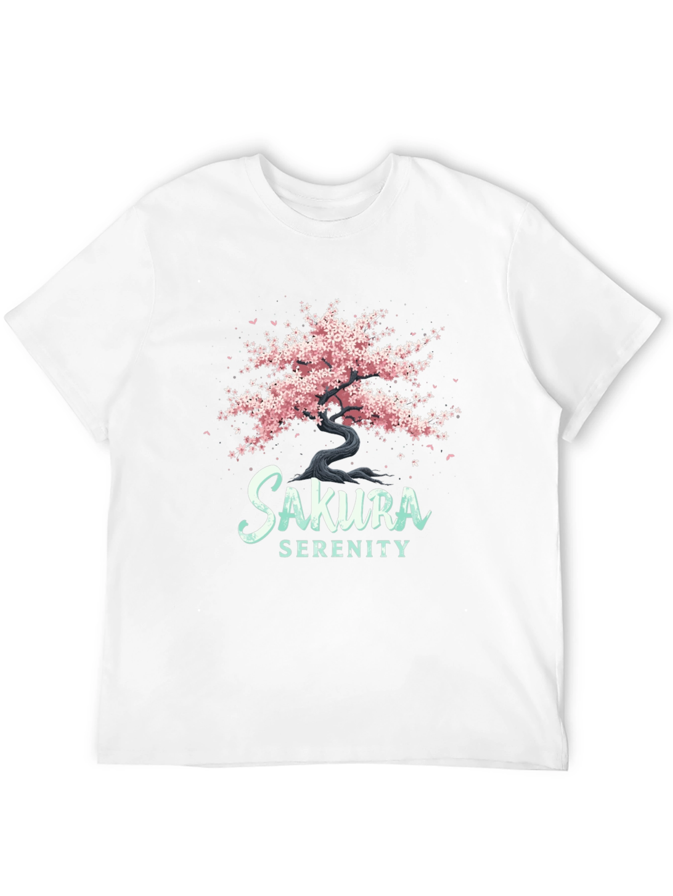 Sakura Serenity Black T-Shirt - Cherry Blossom Tree Design