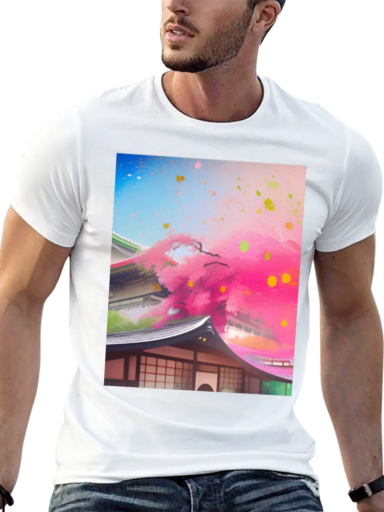 Japanese Blossom Tee - Artistic Design