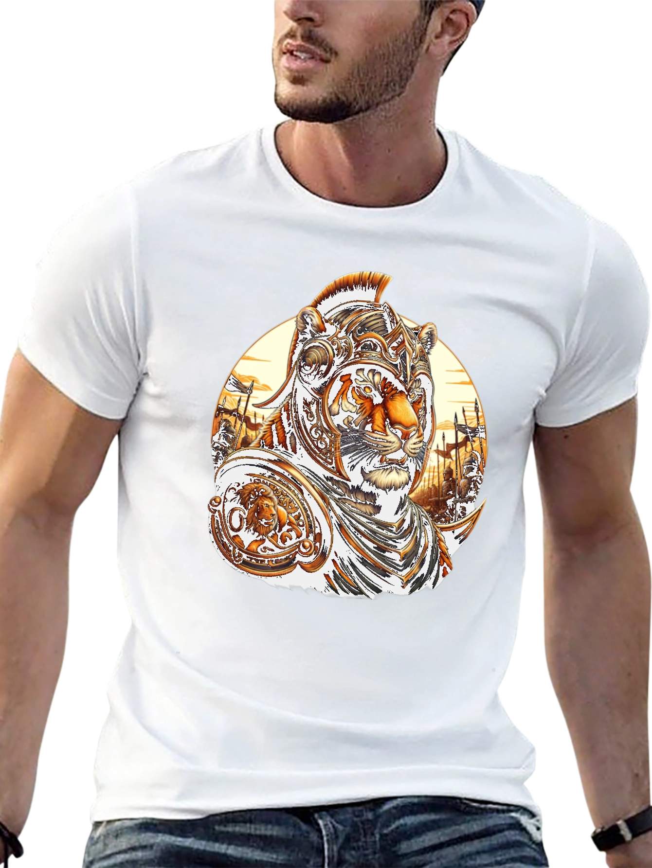 Tiger Gladiator Graphic Tee - Black