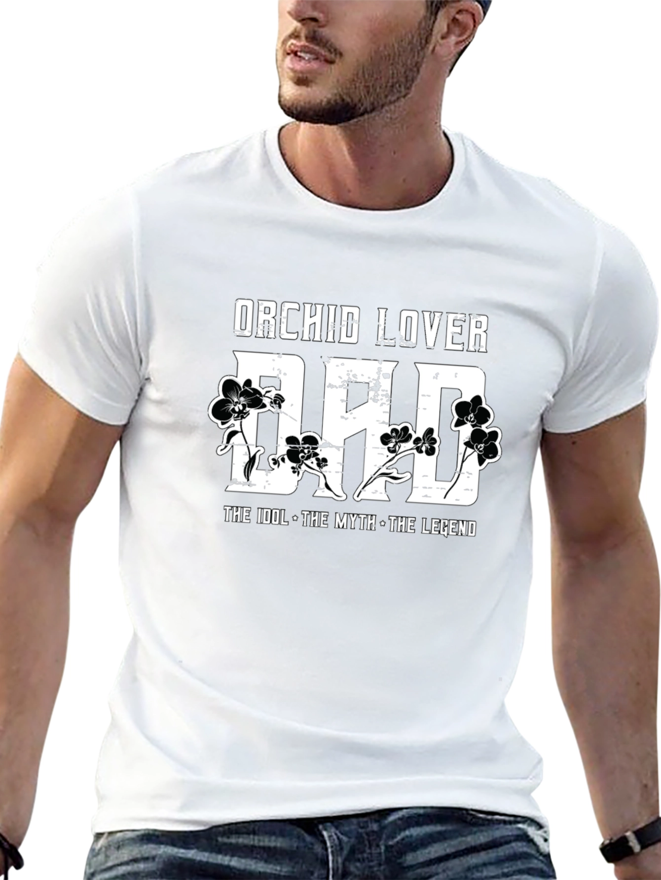 Orchid Lover Dad Graphic T-Shirt