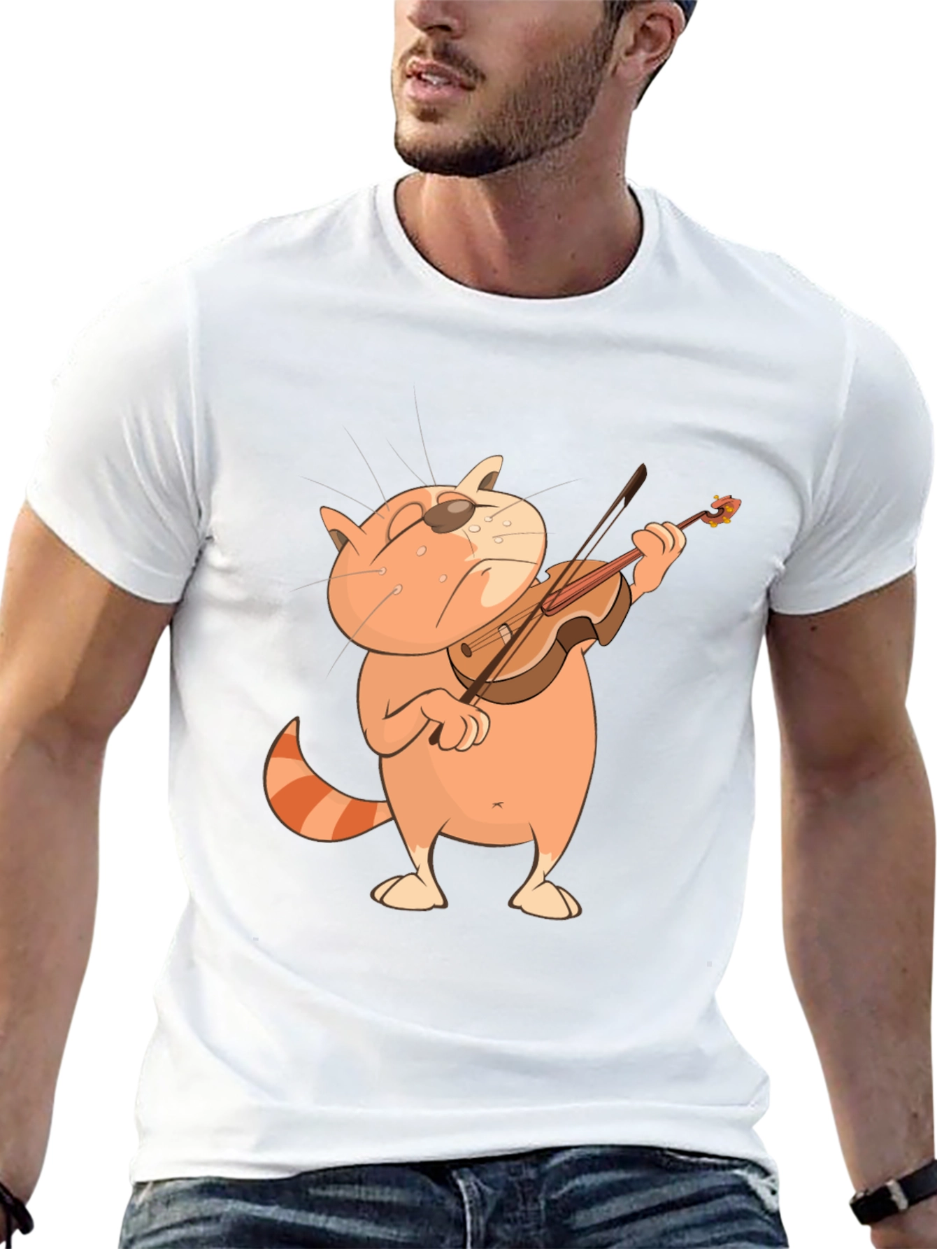 Cat Violinist Graphic Tee